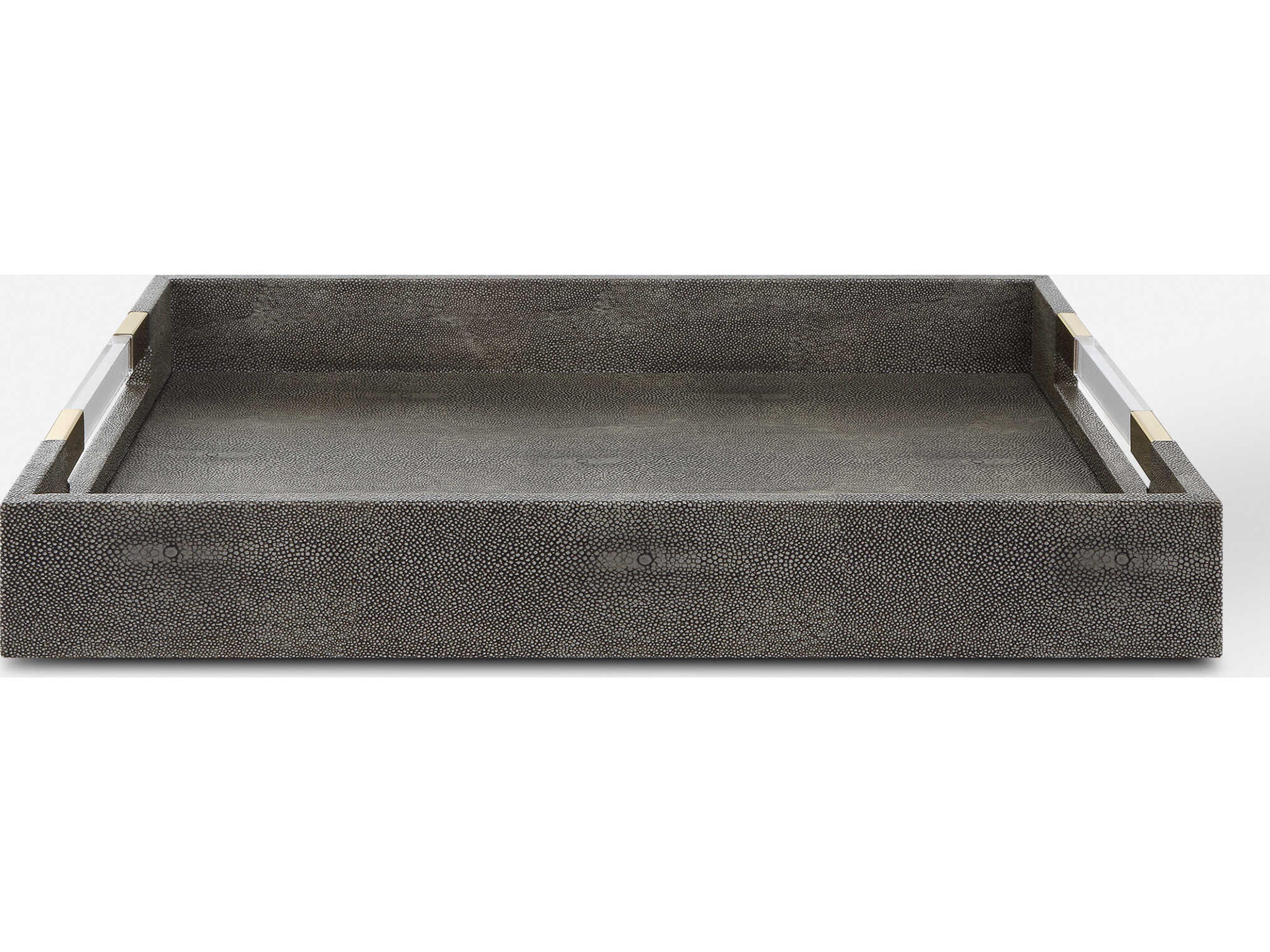 Wessex Gray Faux Shagreen Serving Tray