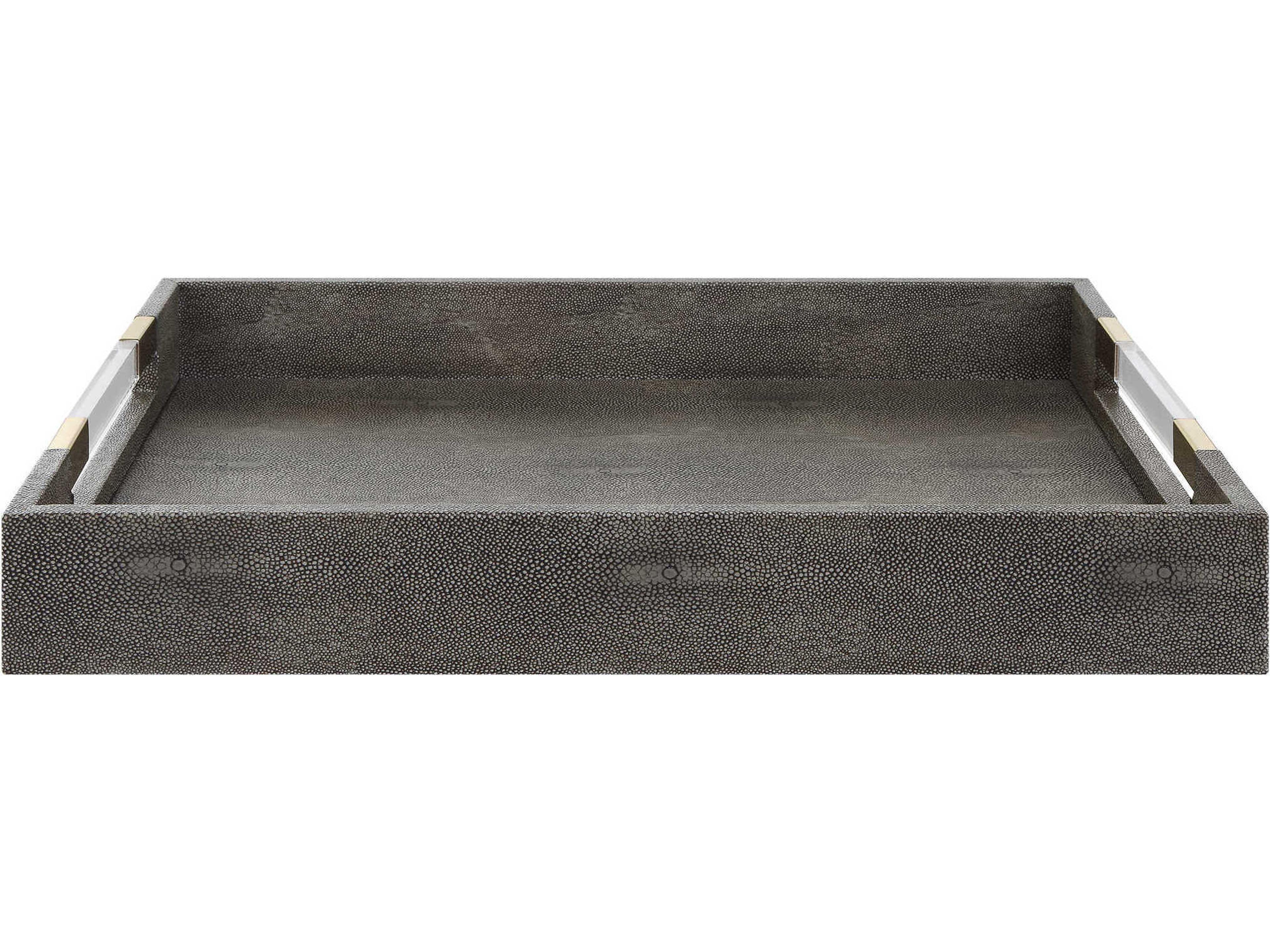 Uttermost Wessex Gray Faux Shagreen Serving Tray