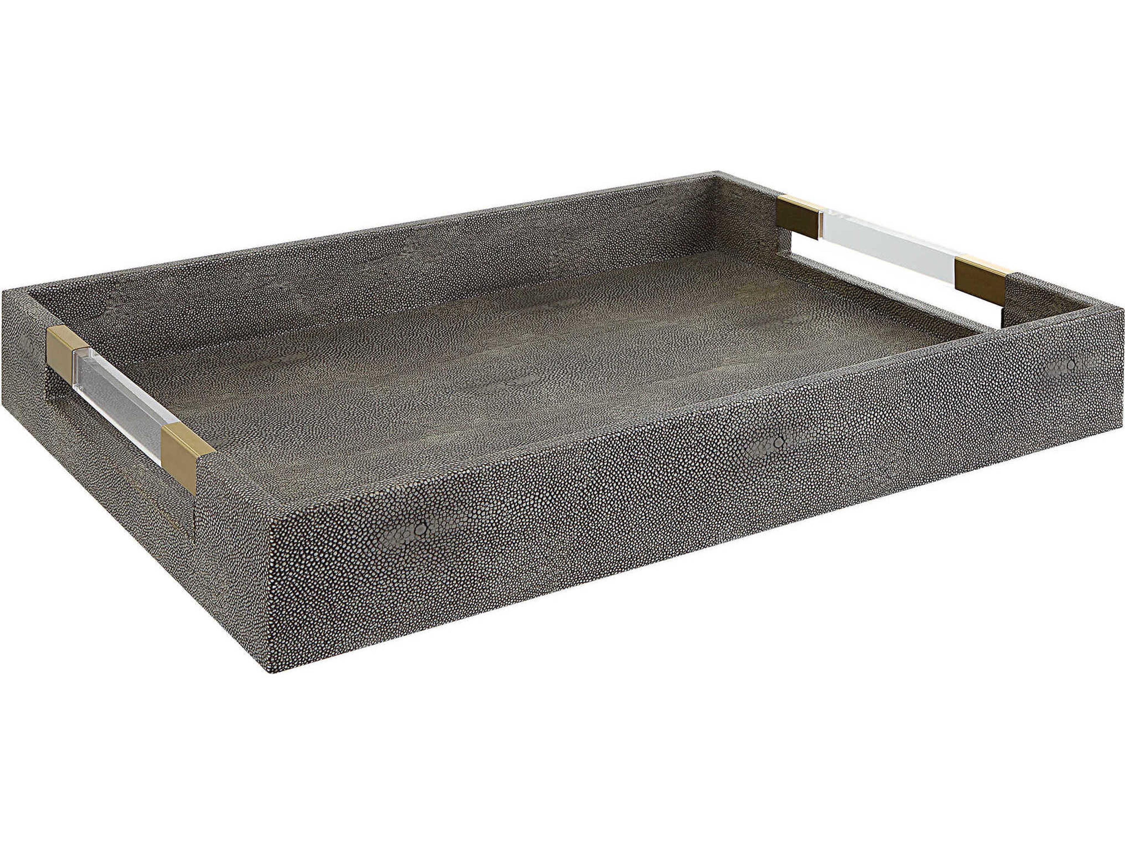 Uttermost Wessex Gray Faux Shagreen Serving Tray