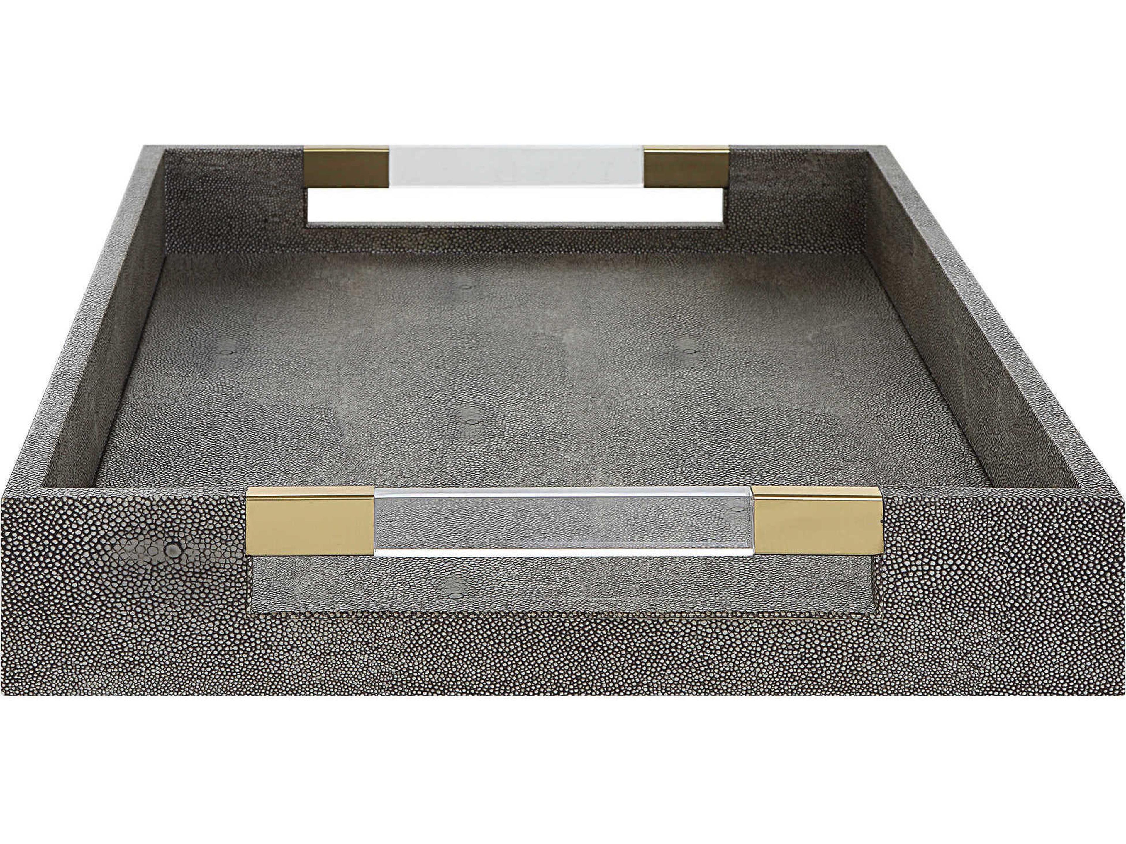 Uttermost Wessex Gray Faux Shagreen Serving Tray