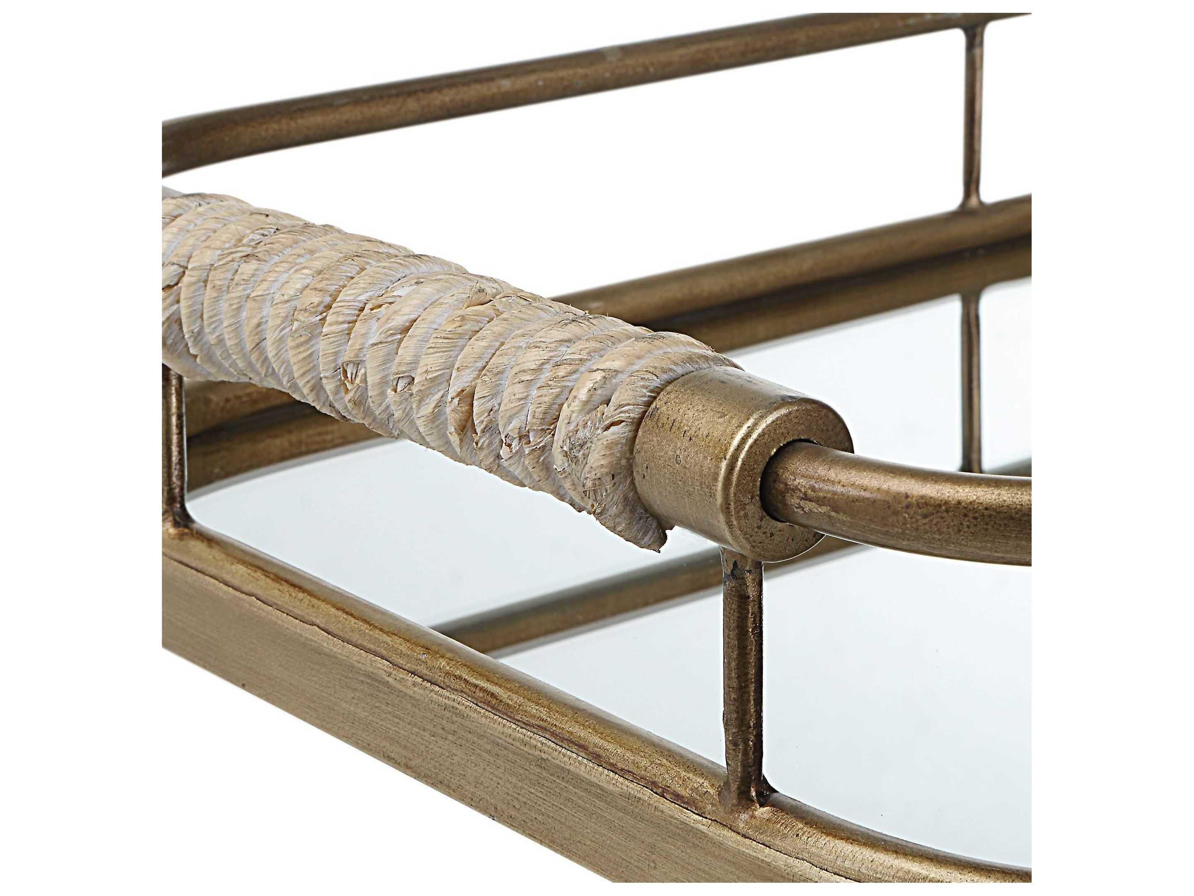 Uttermost Rosea Brushed Gold Serving Trays Set of 2