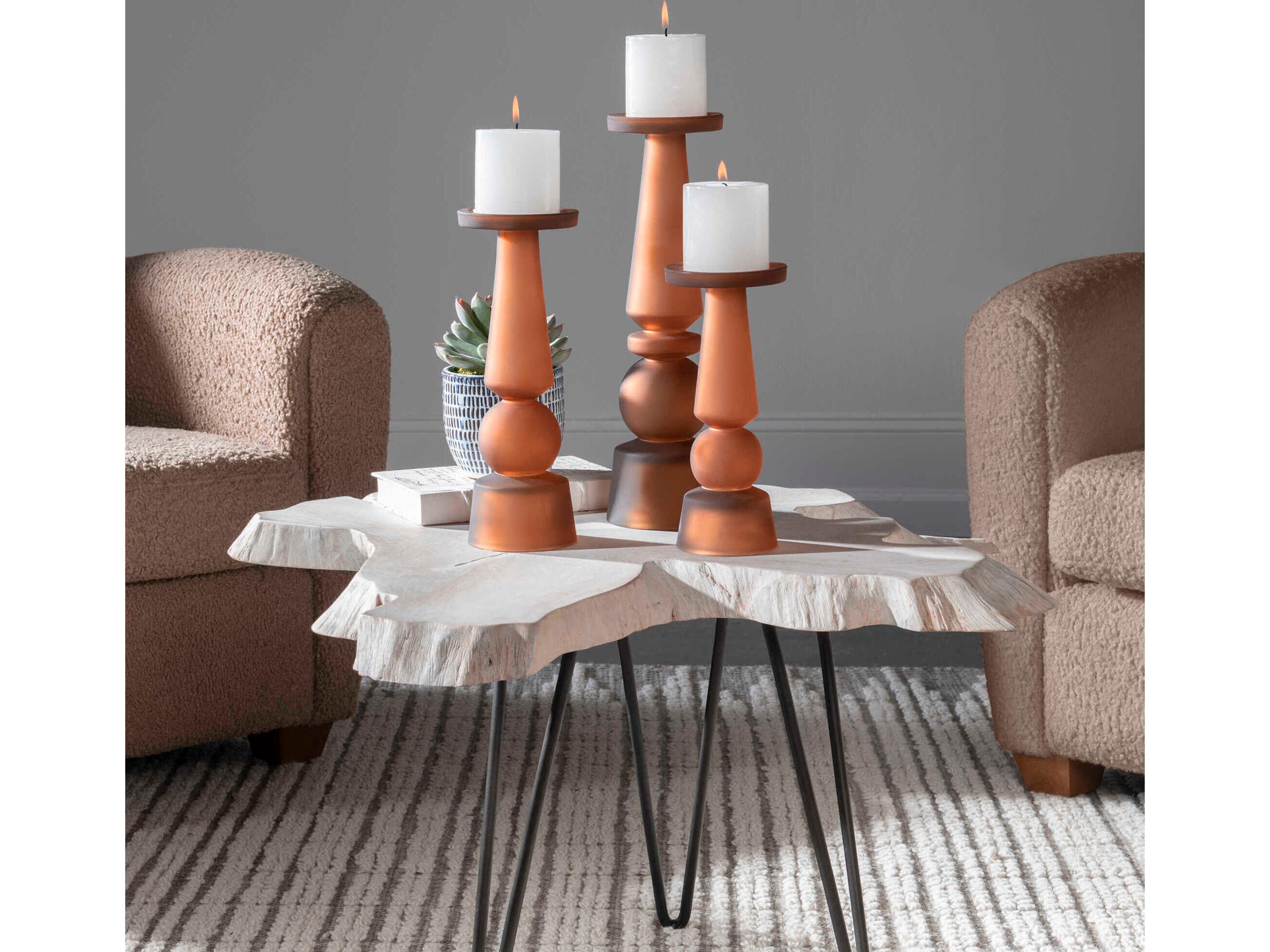 Uttermost Cassiopeia Butter Rum Candle Holder Set of 3