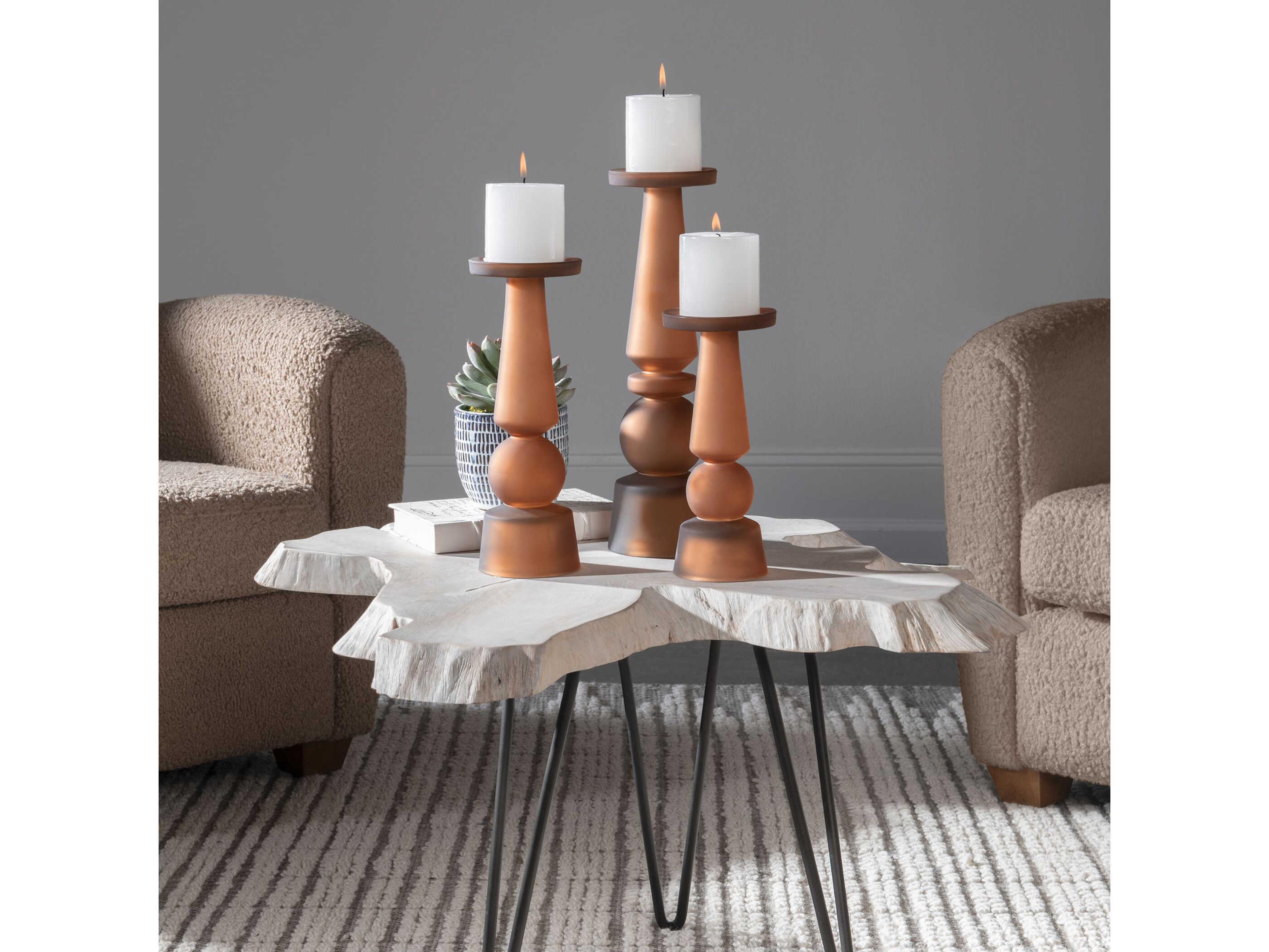 Uttermost Cassiopeia Butter Rum Candle Holder Set of 3