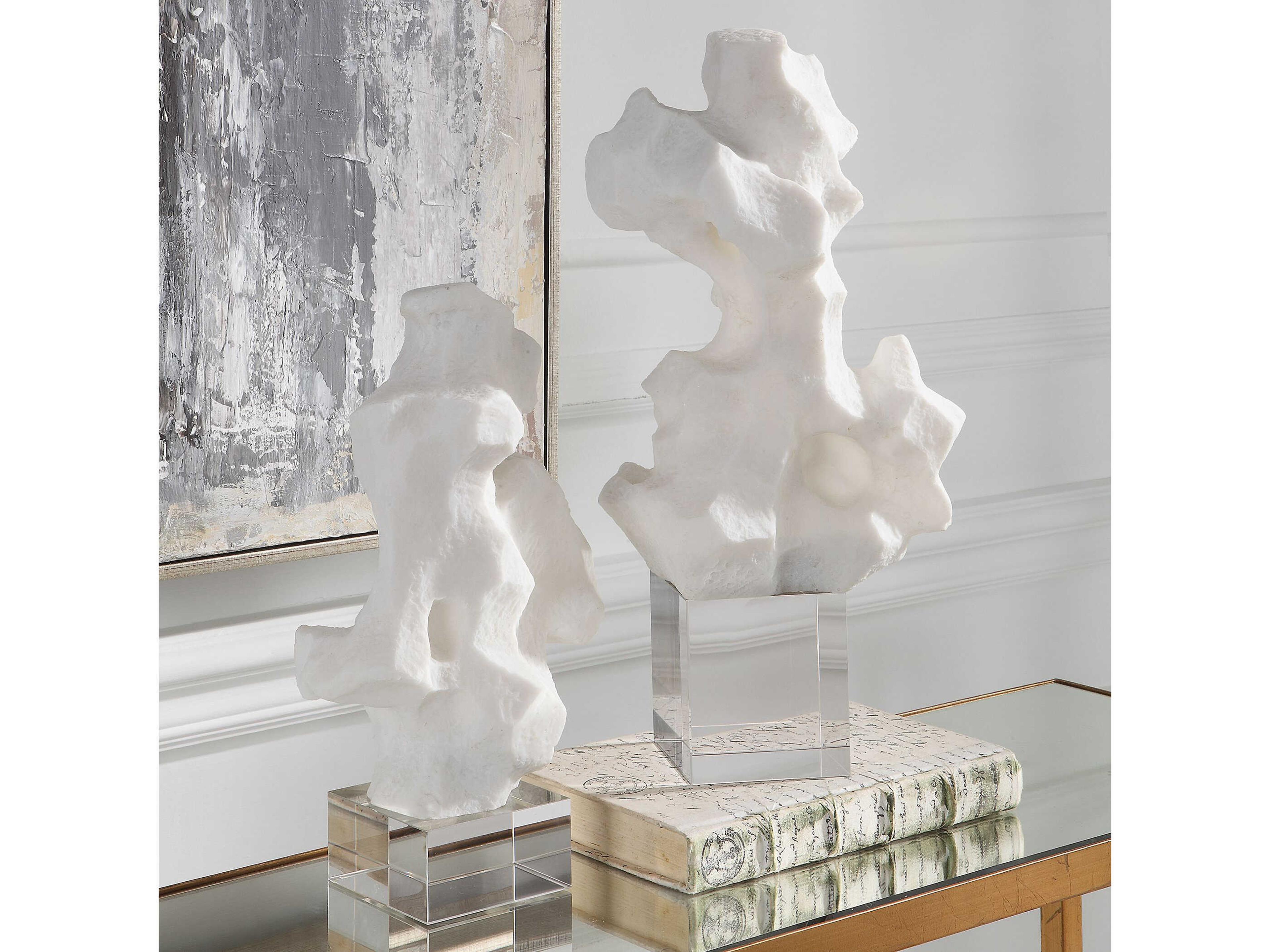 Uttermost White Remnant Sculptures Set of 2