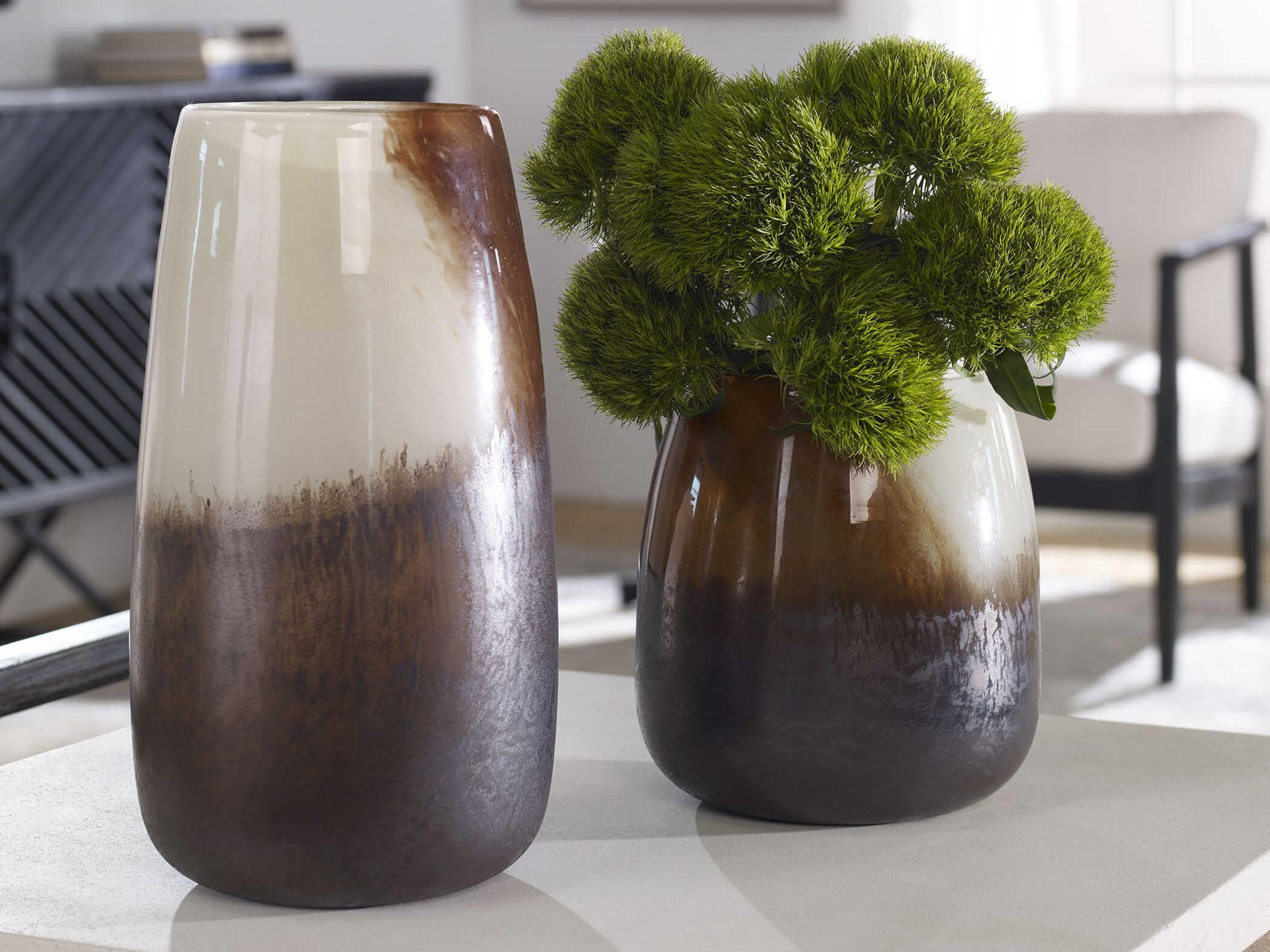 Uttermost Desert Wind Light Sand / Rust Dark Bronze Vase Set of 2