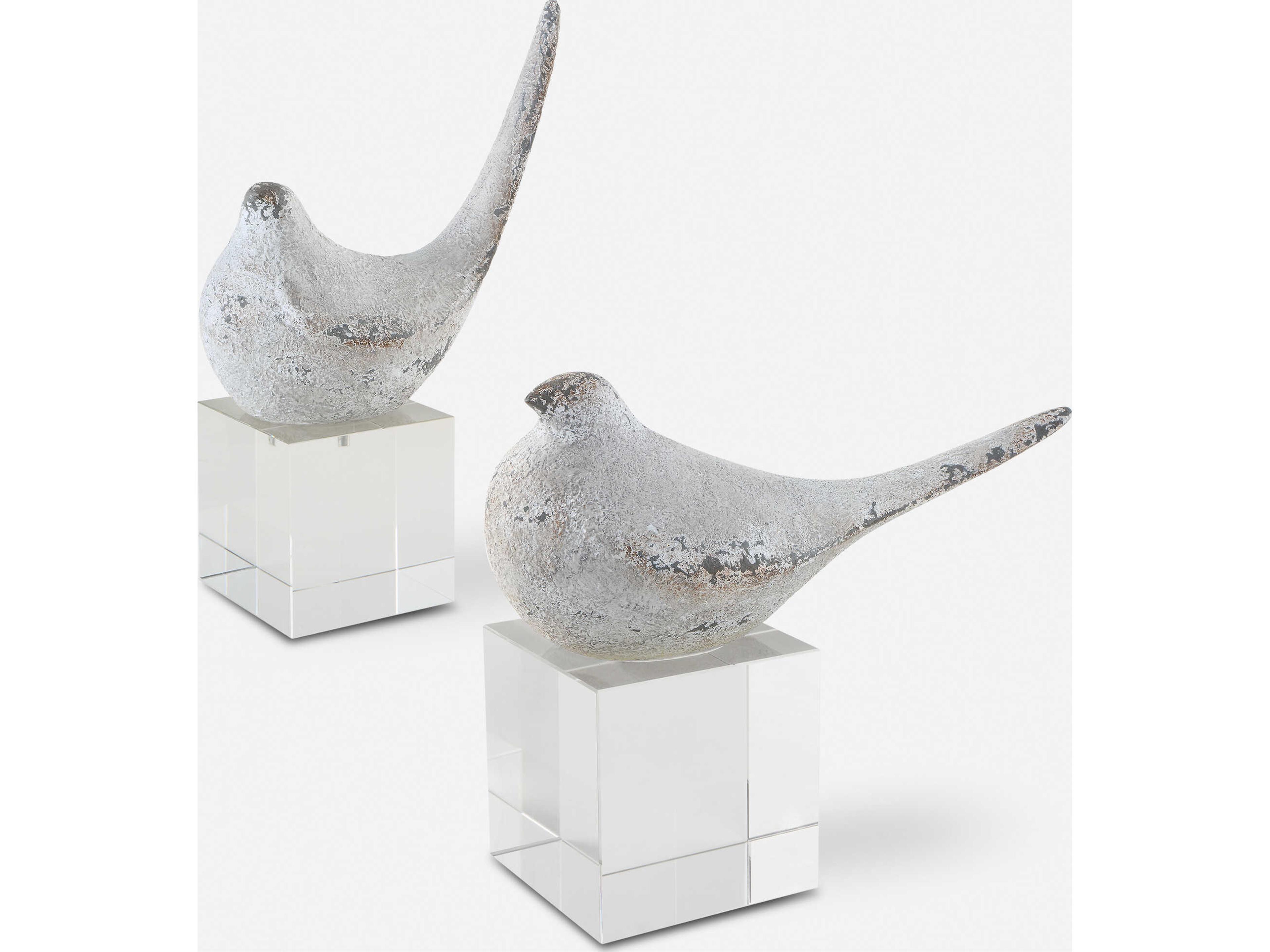 Uttermost Silver Better Together Bird Sculpture Set of 2