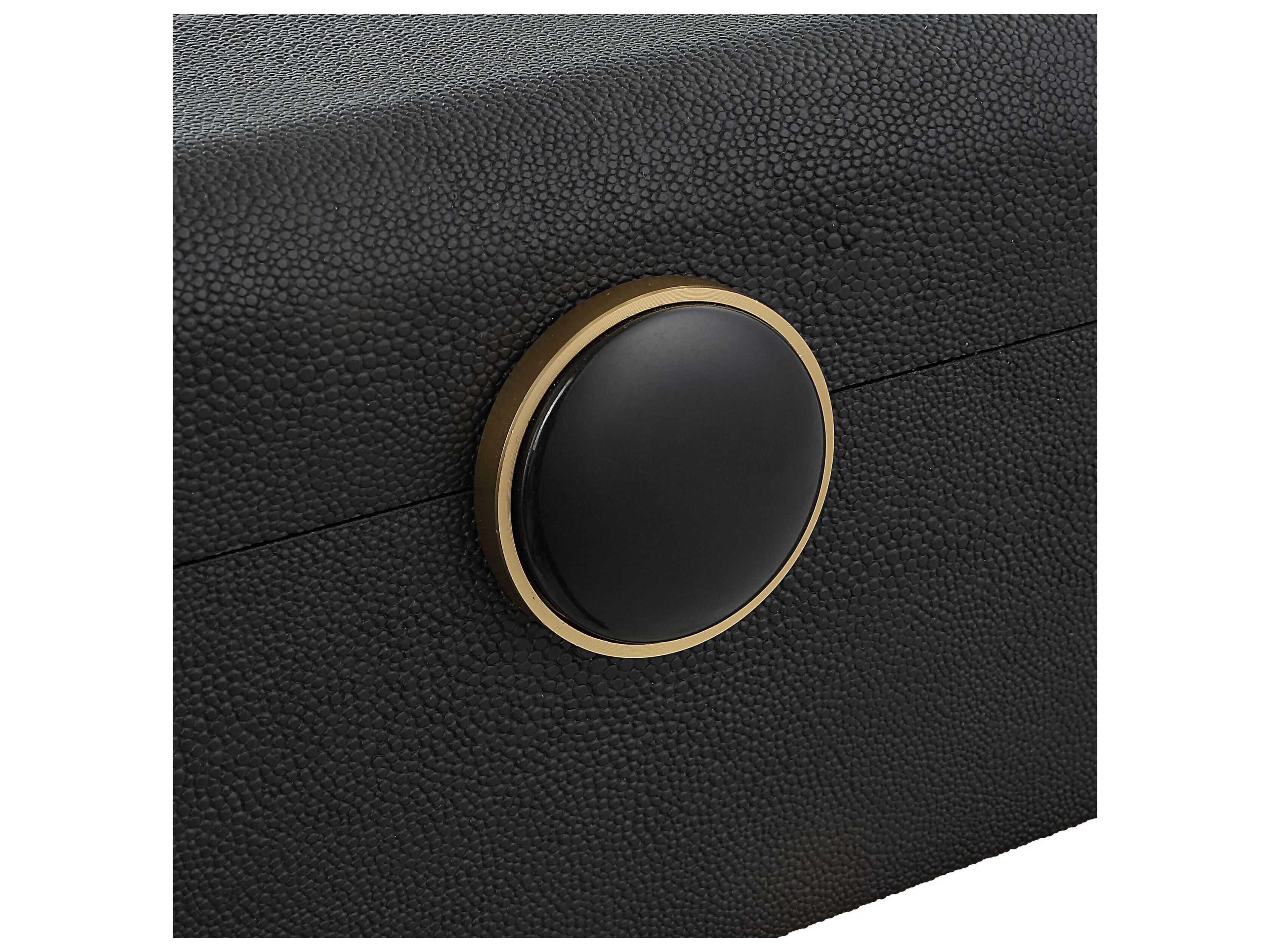 Uttermost Lalique Matte Black Jewelry Box