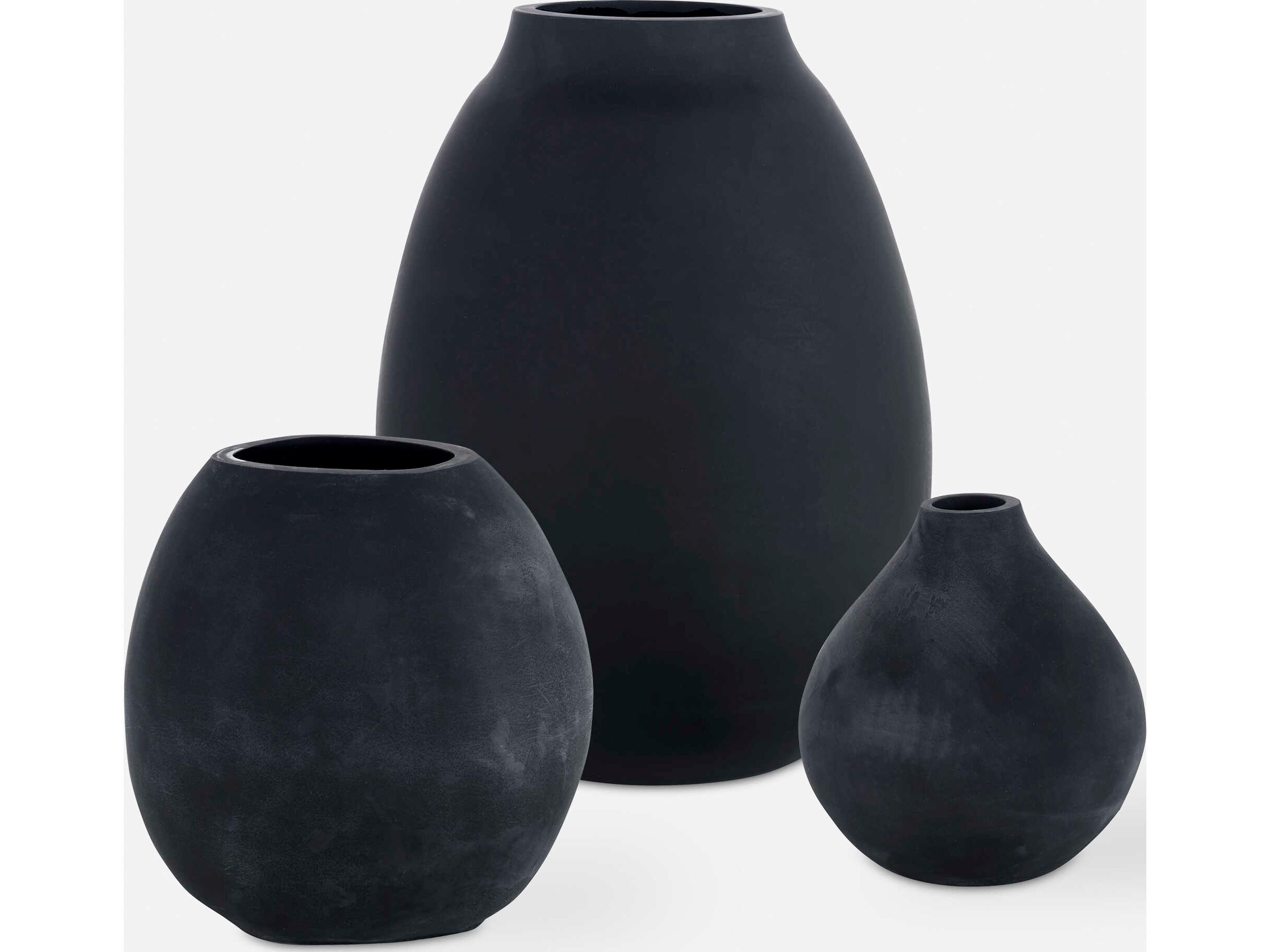 Hearth Matte Black Vase Set of 3