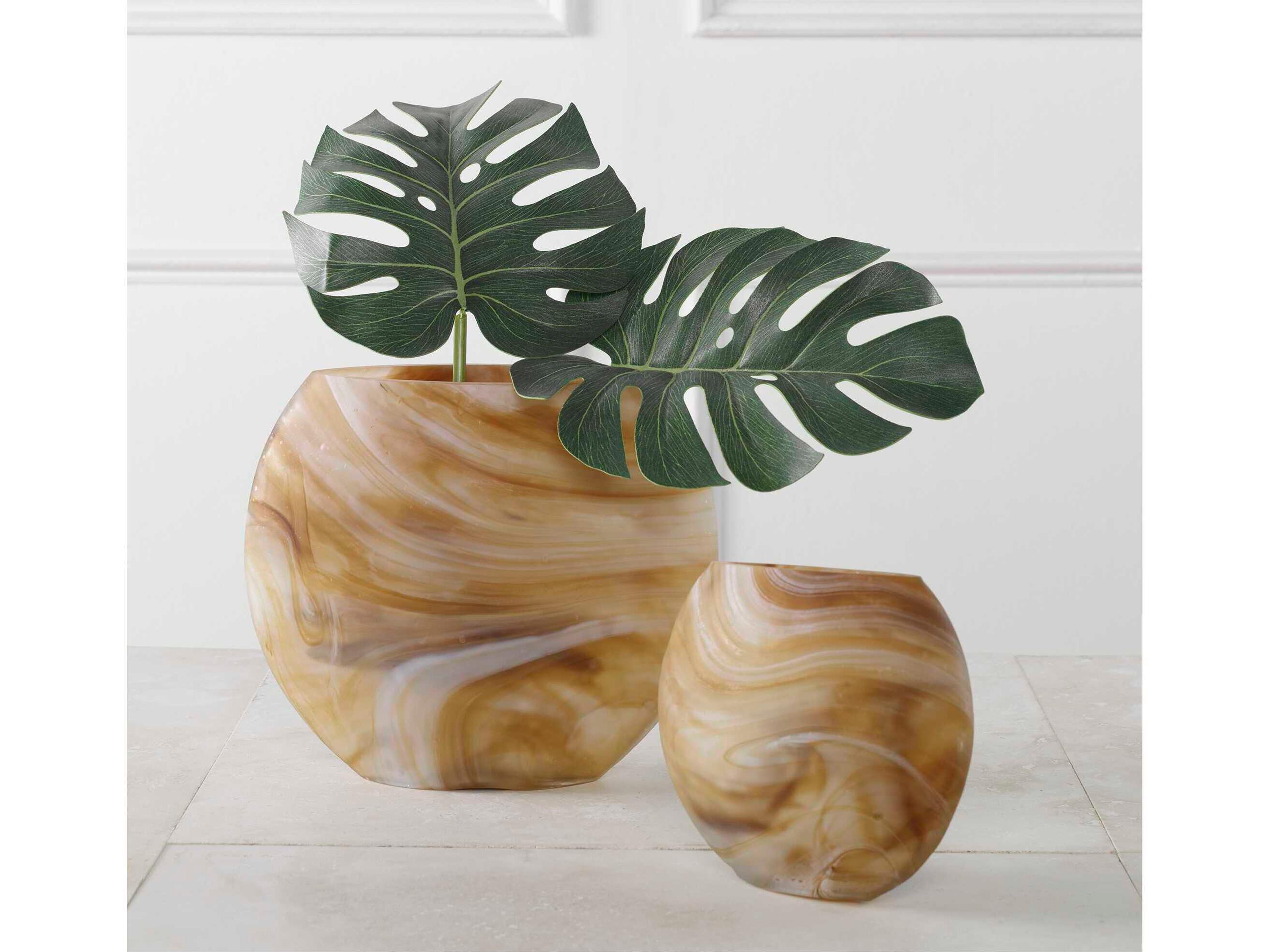 Uttermost Fusion Swirled Caramel / Ivory Vase
