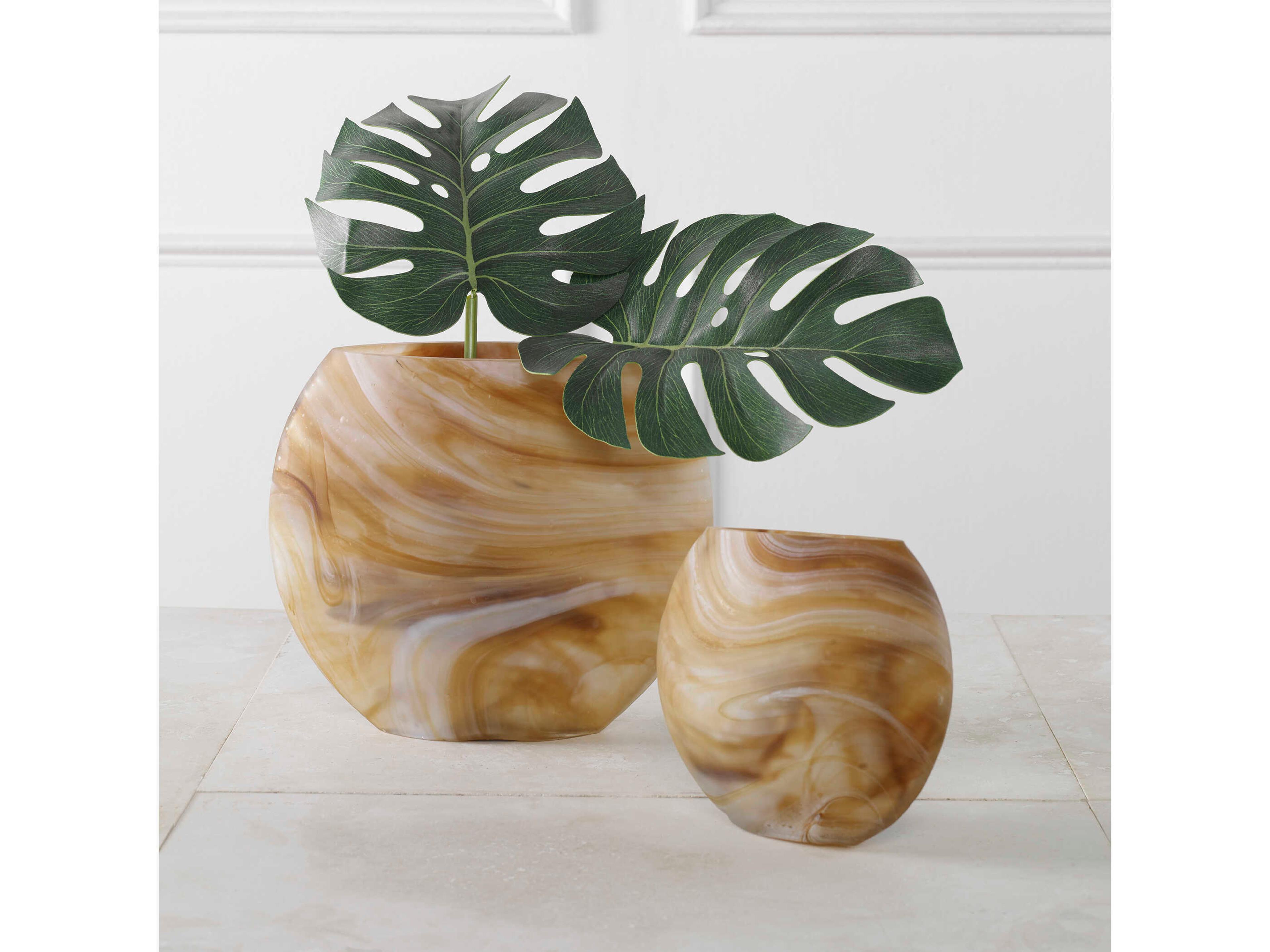 Uttermost Fusion Swirled Caramel / Ivory Vase