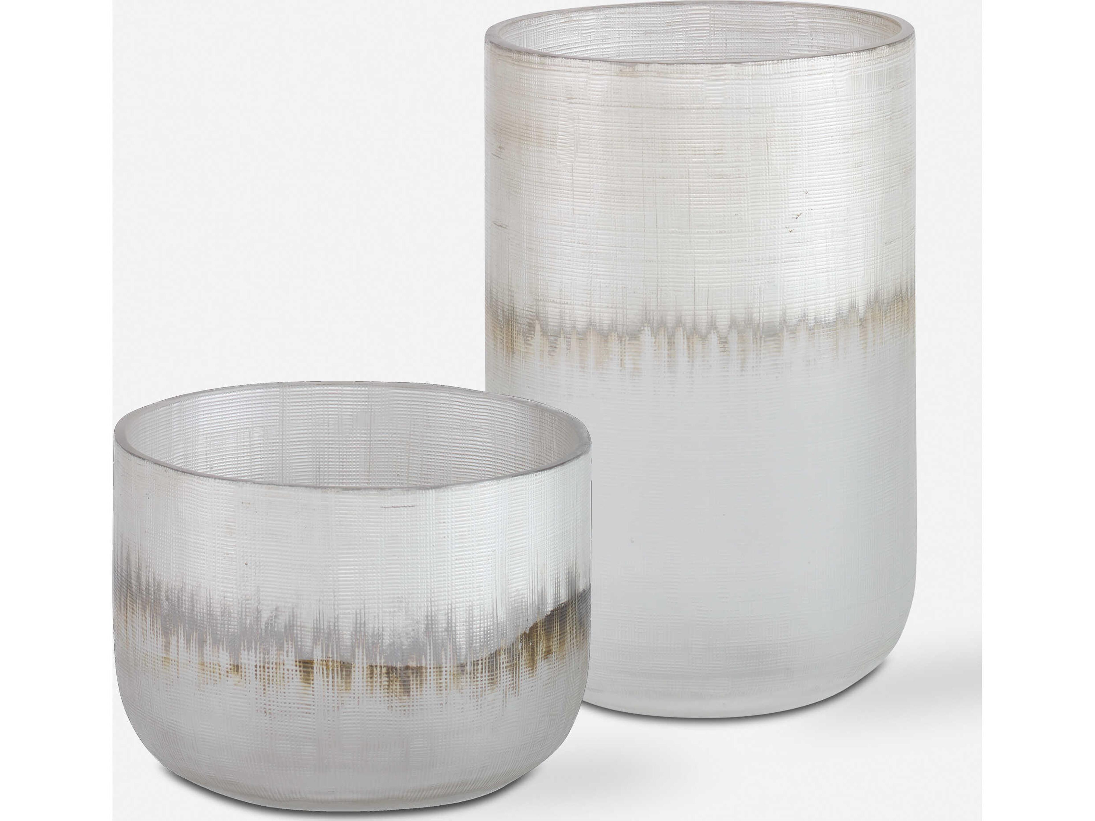 Uttermost Frost Metallic Silver Vase Set of 2