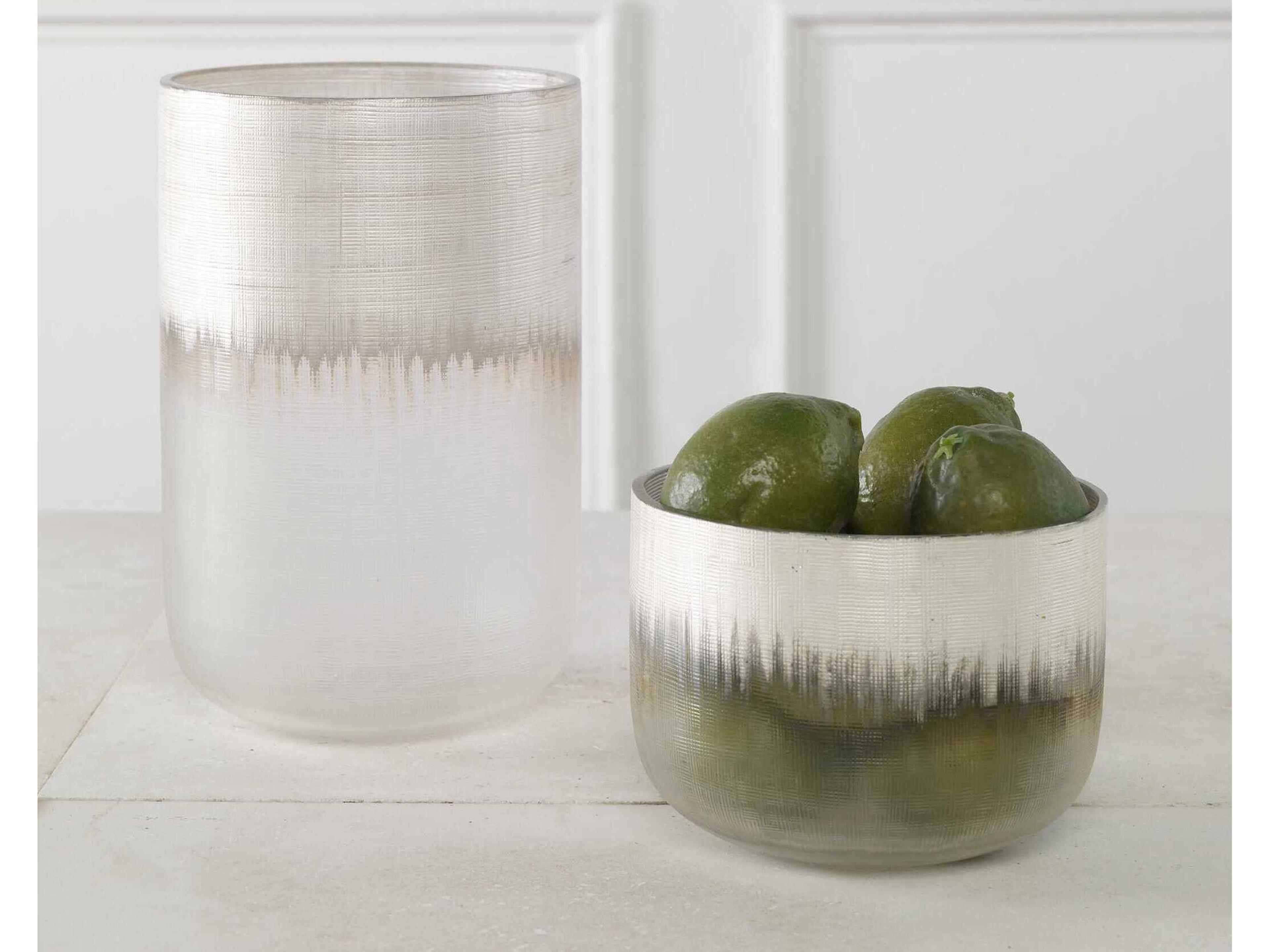 Uttermost Frost Metallic Silver Vase Set of 2