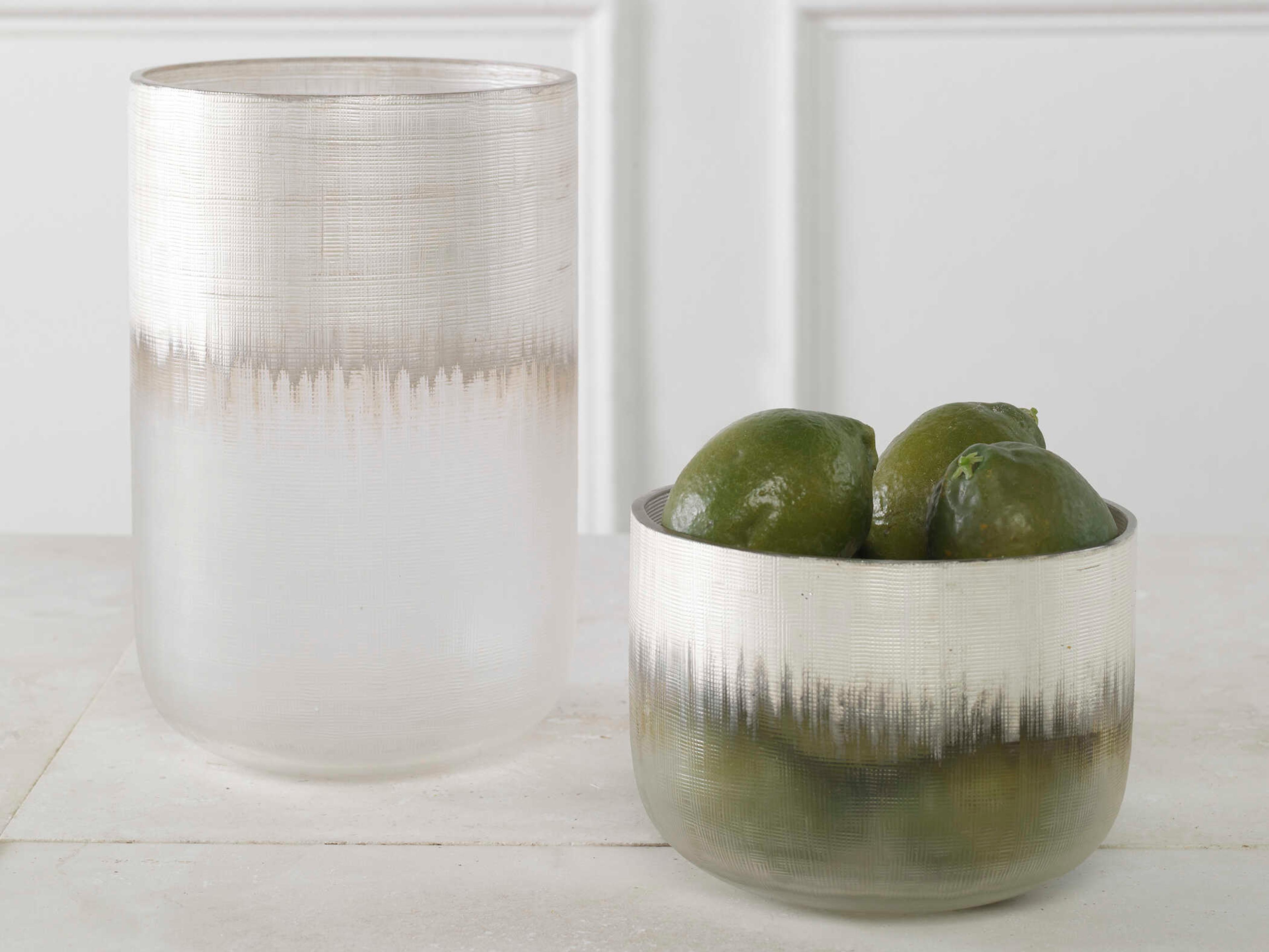 Uttermost Frost Metallic Silver Vase Set of 2