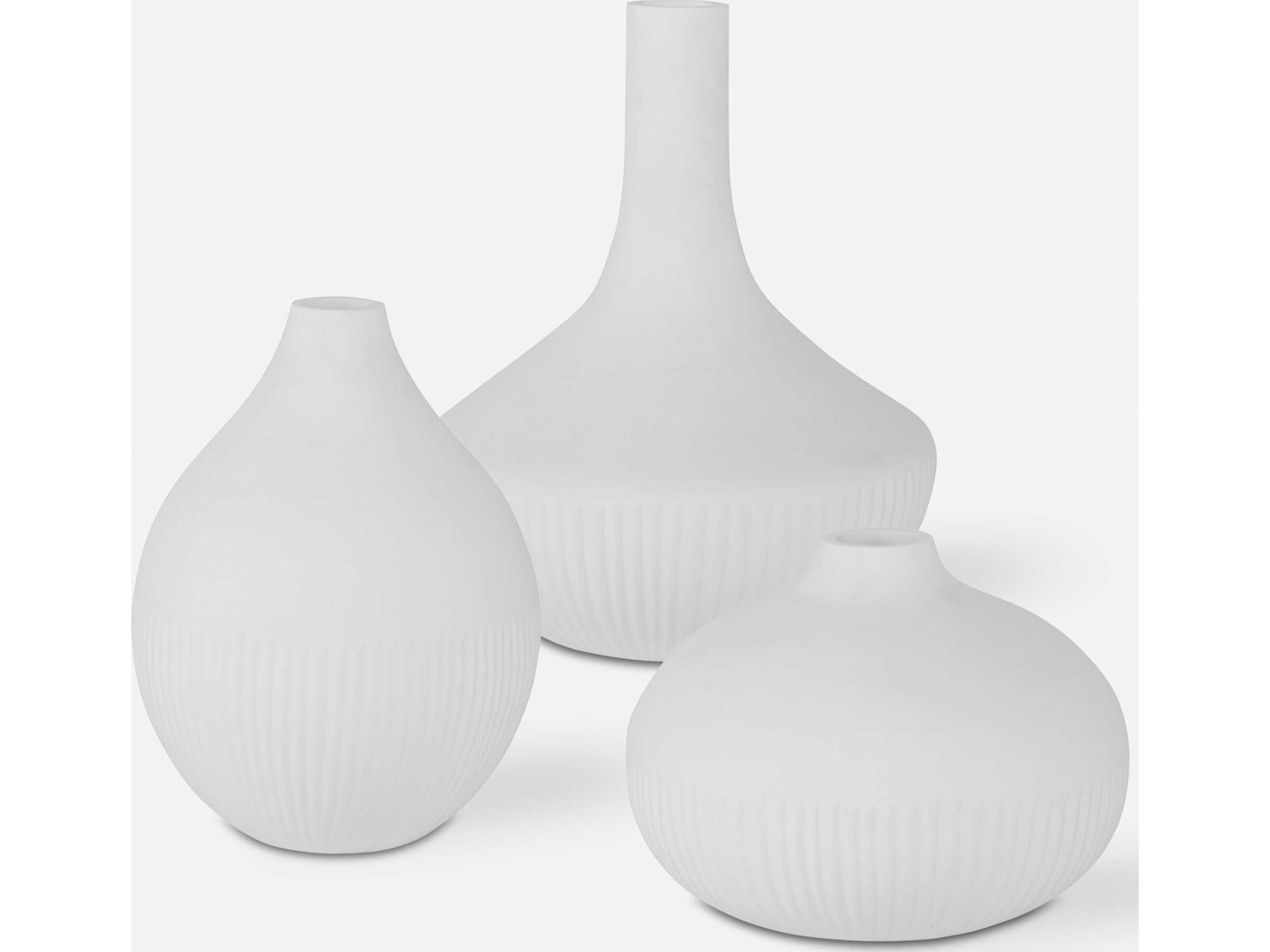 Uttermost Apothecary Satin White Vase Set of 3