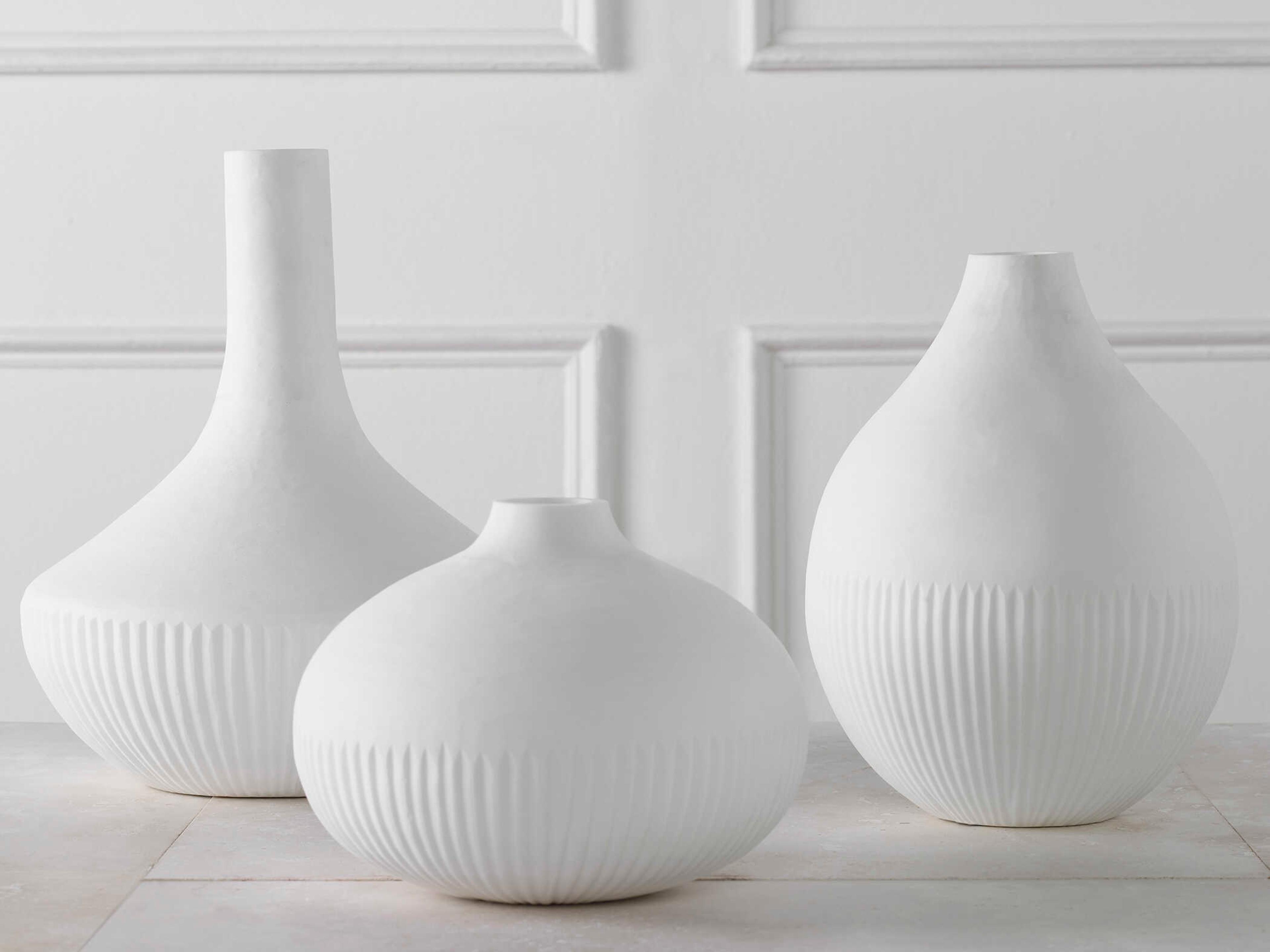 Uttermost Apothecary Satin White Vase Set of 3