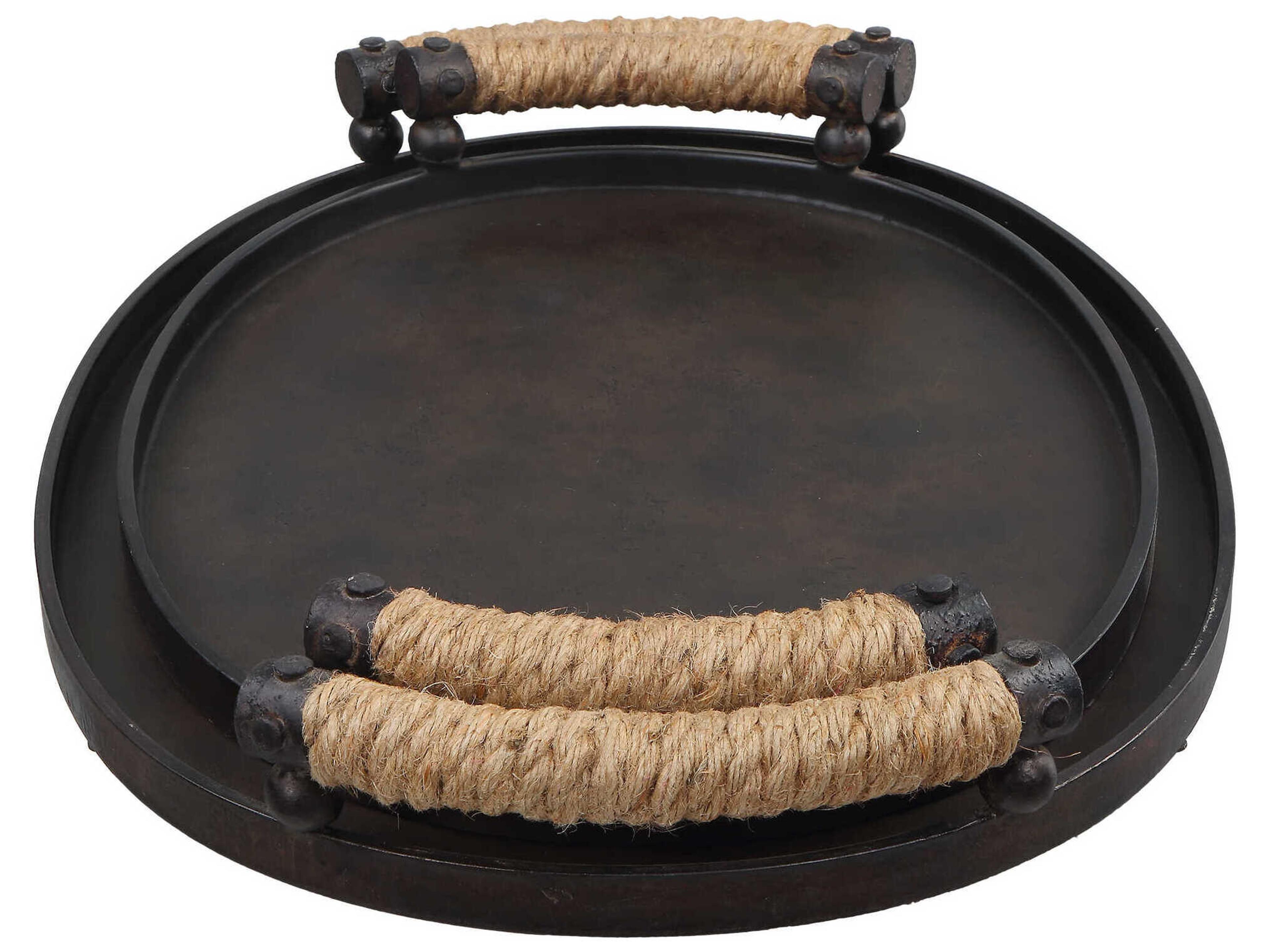 Uttermost Viggo Oxidized Bronze Serving Tray Set of 2