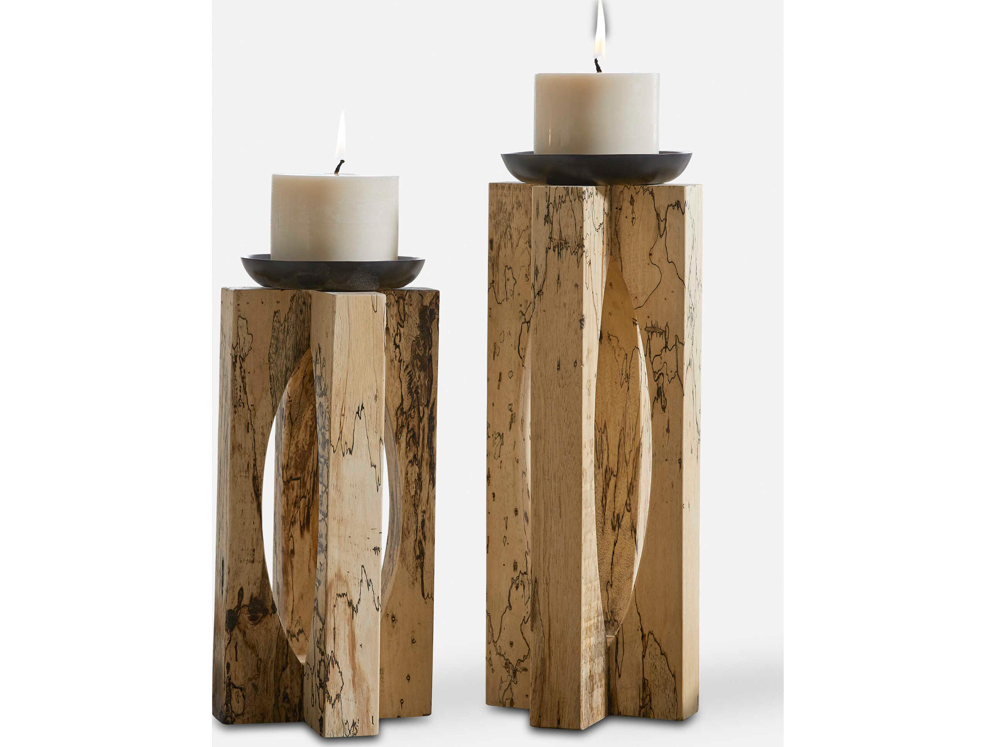 Uttermost Ilva Natural Candle Holder Set of 2