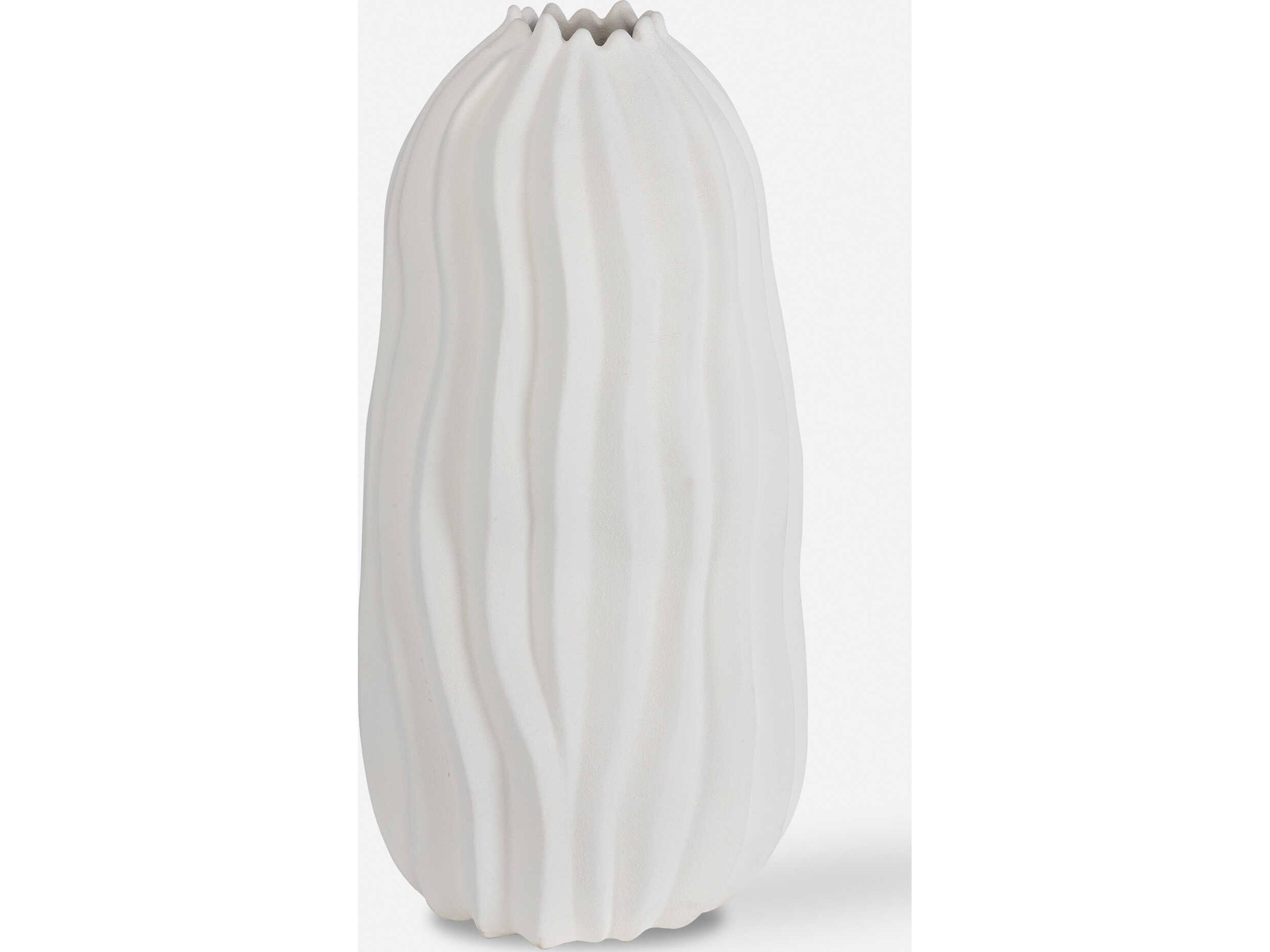 Uttermost Merritt Matte White Vase