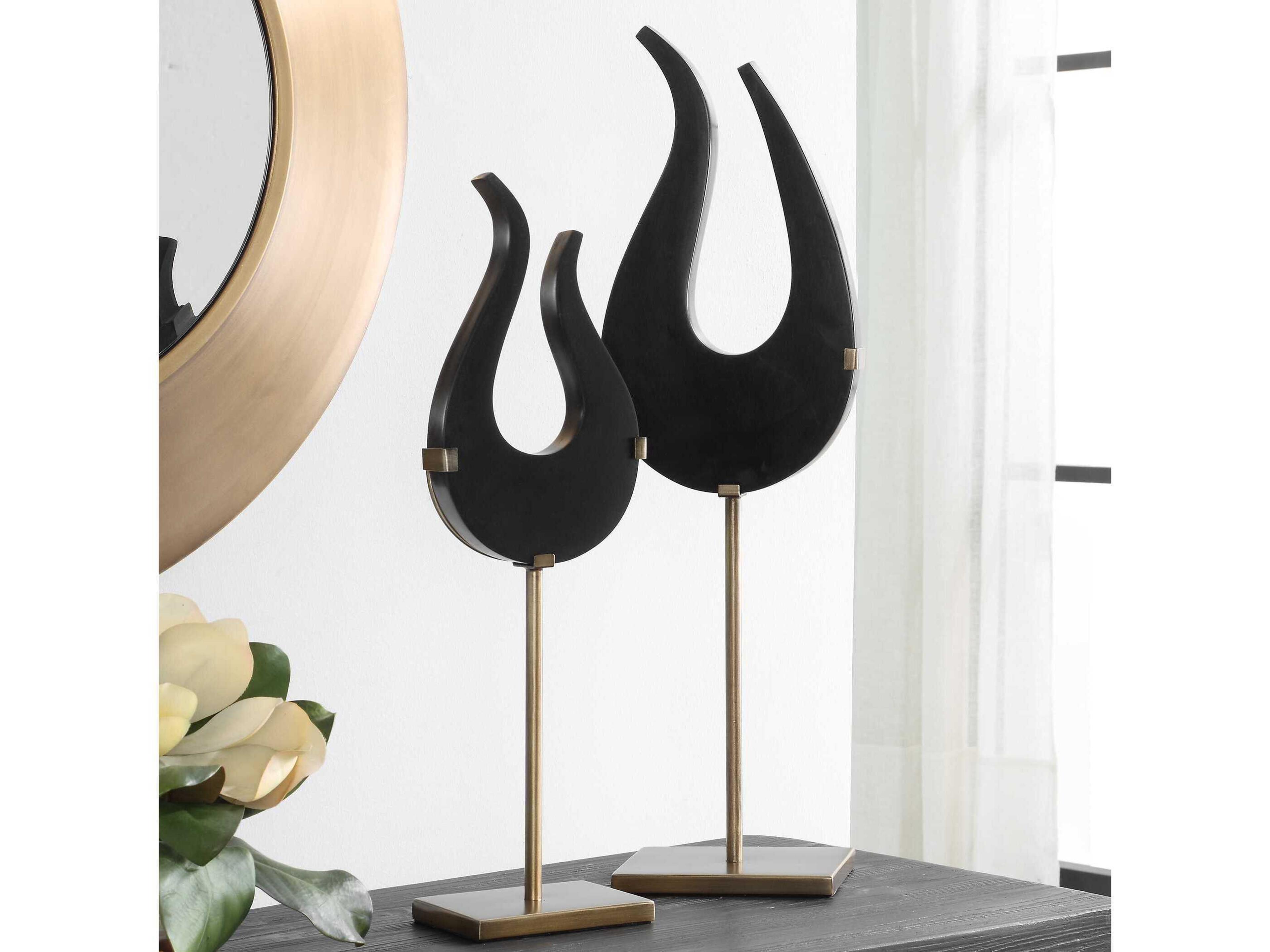 Uttermost Black Sculpture Set of 2