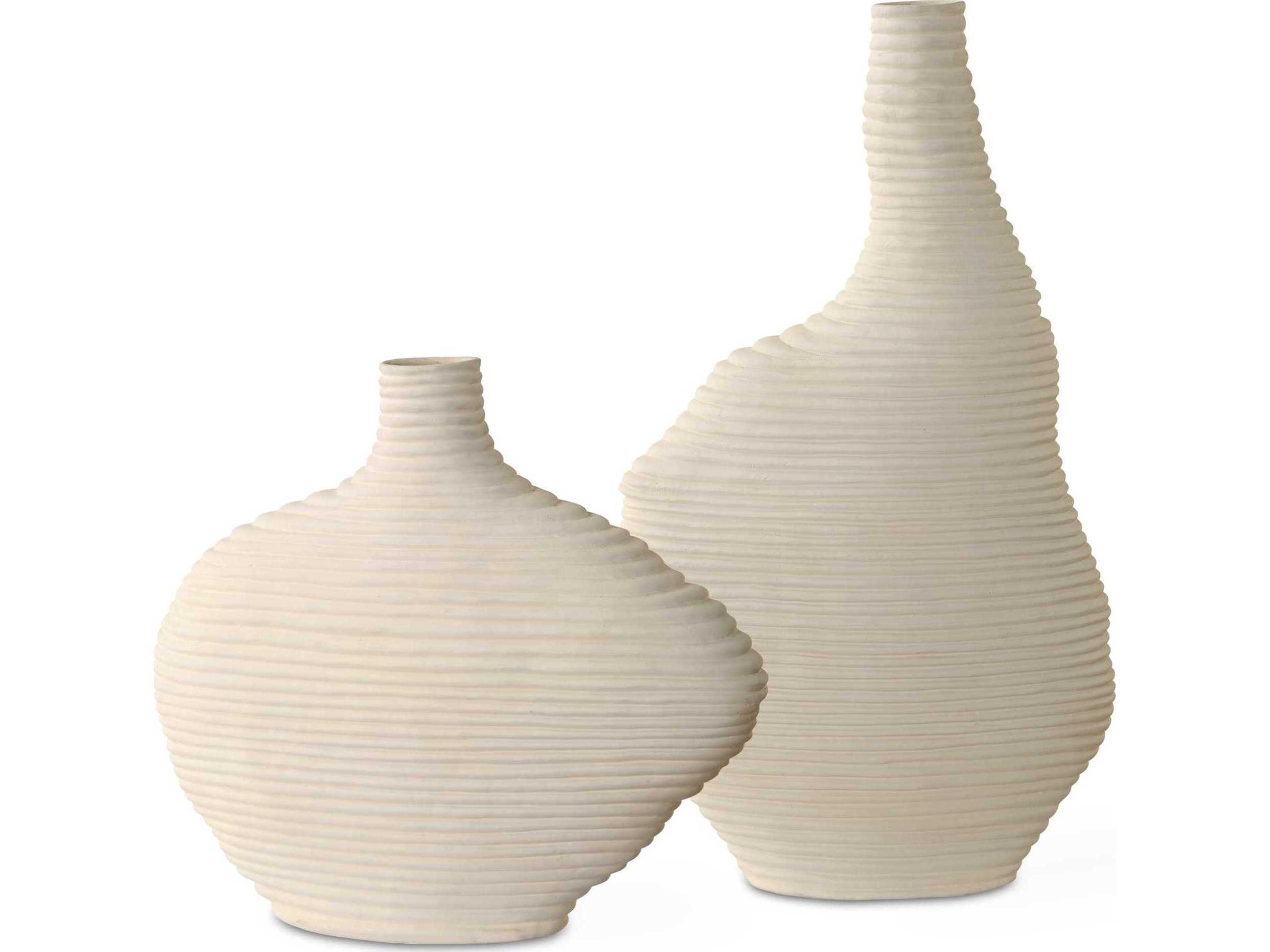 Uttermost Duostacked Matte White Vases Set of 2