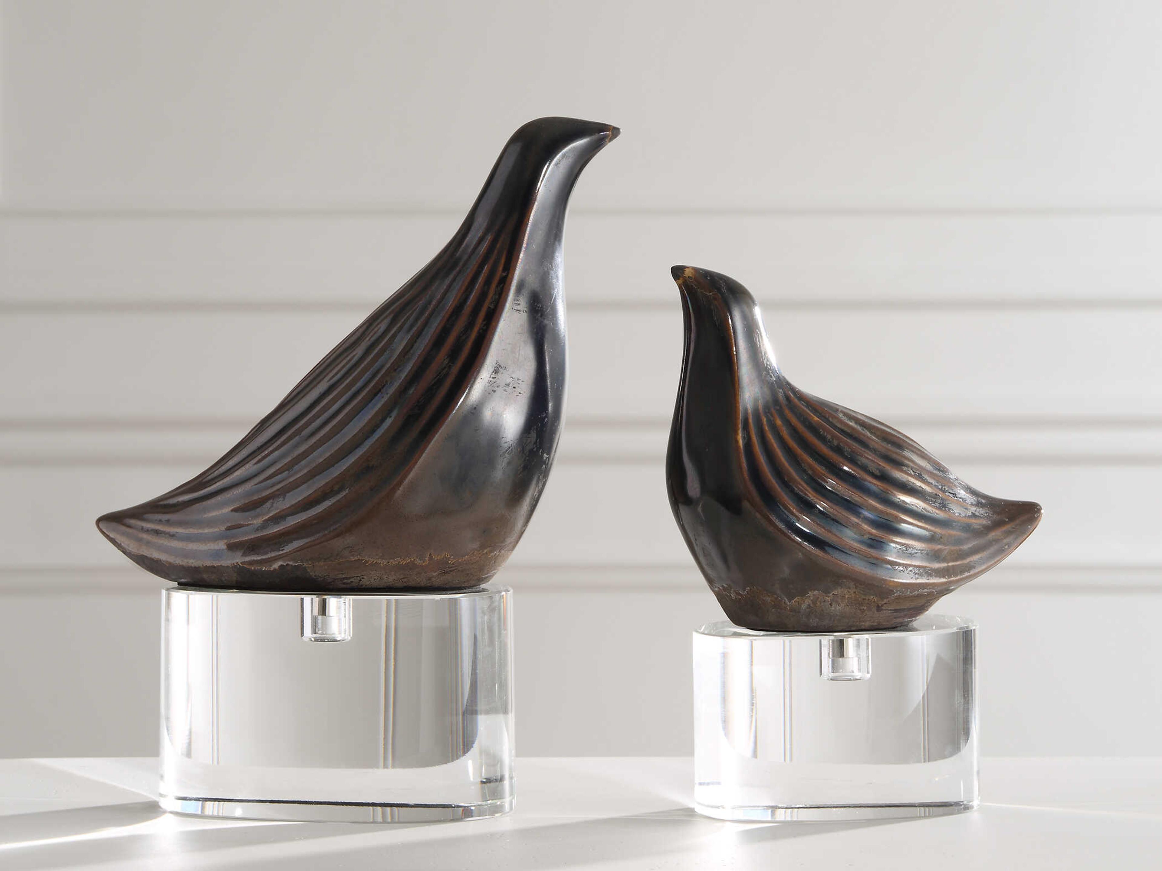 Uttermost Nesting Bird Gray Sculptures Set of 2