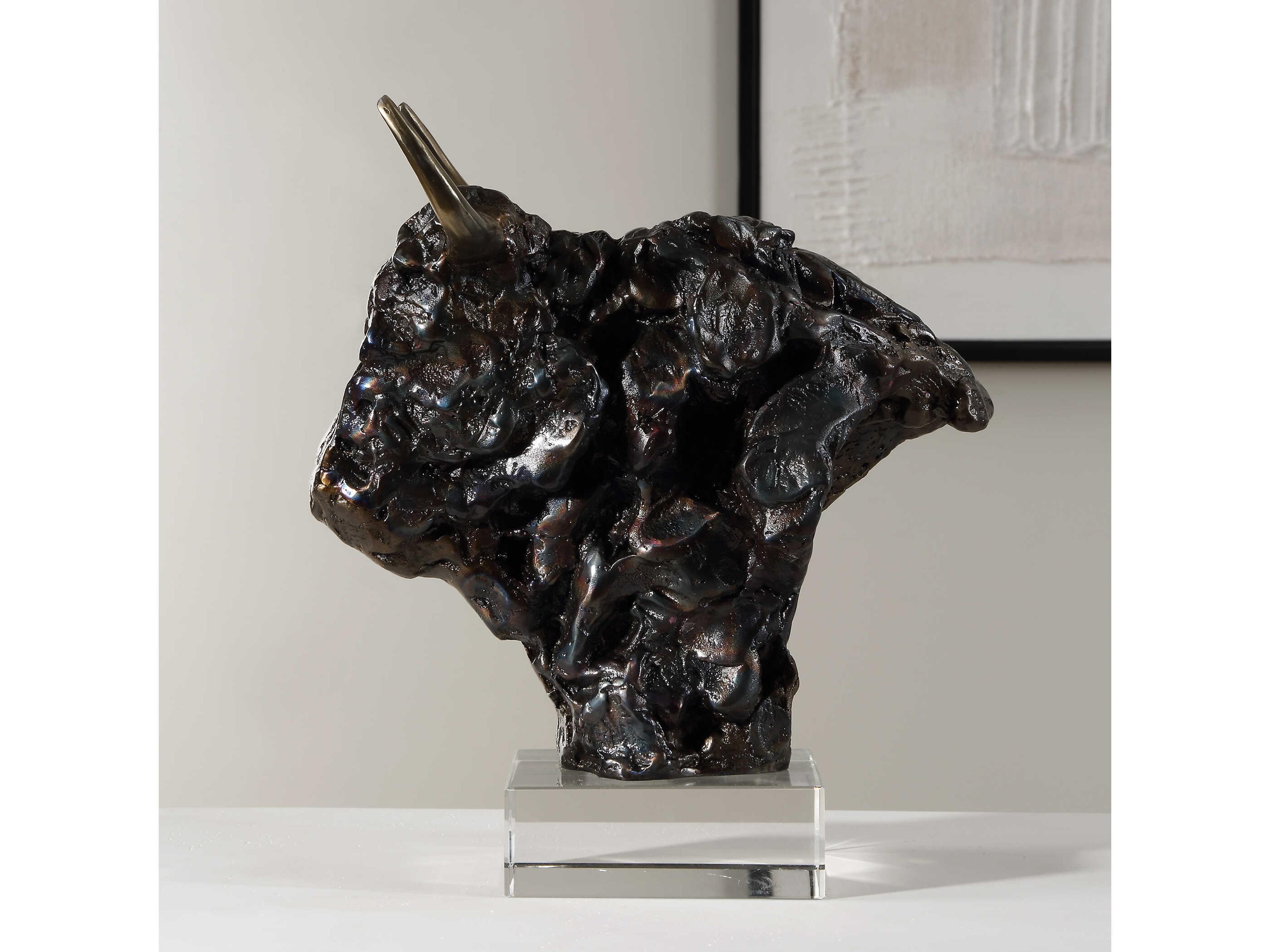 Uttermost Bison Bust Bronze Sculpture