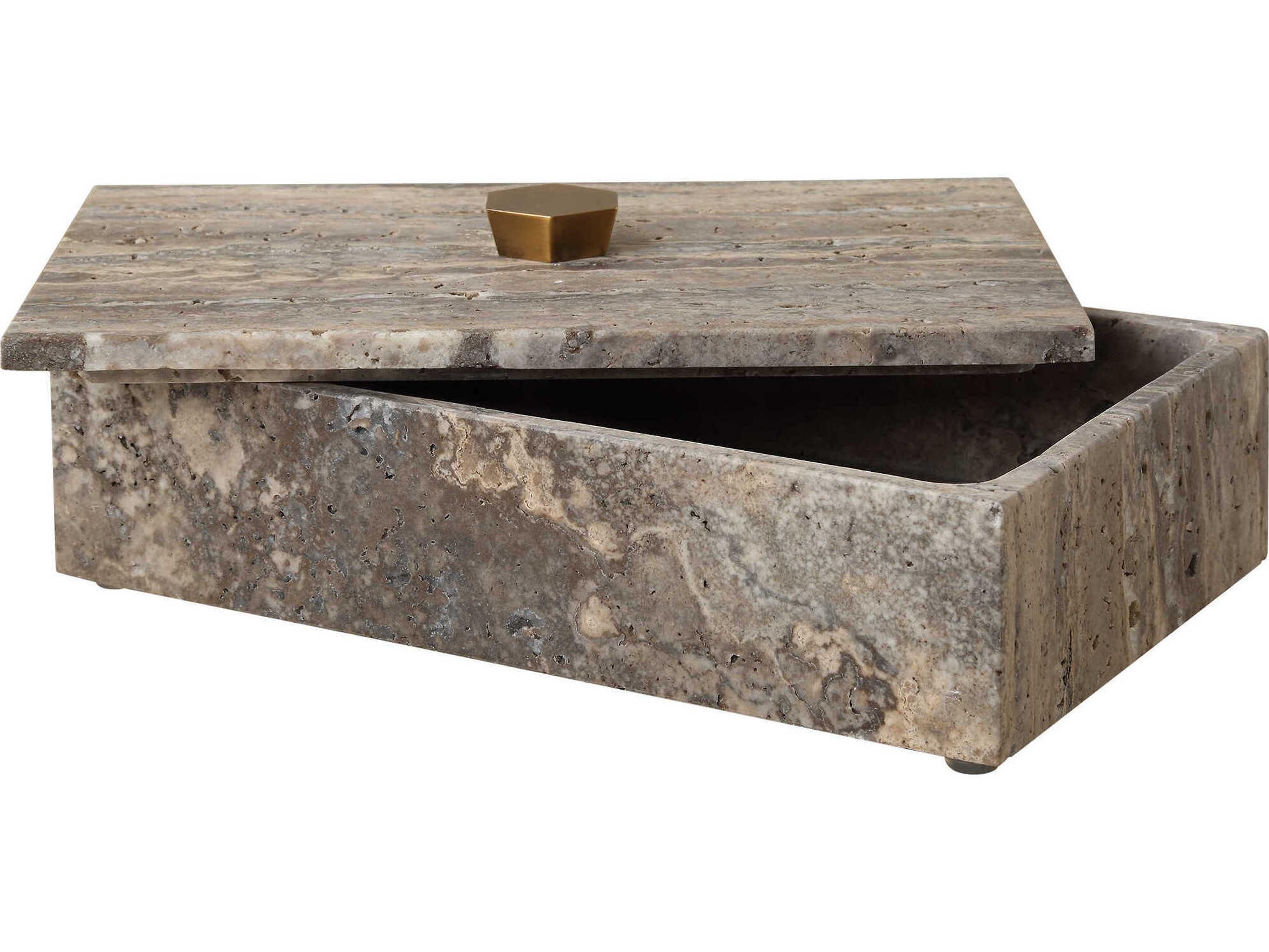 Uttermost Griseus Travertine Stone Box