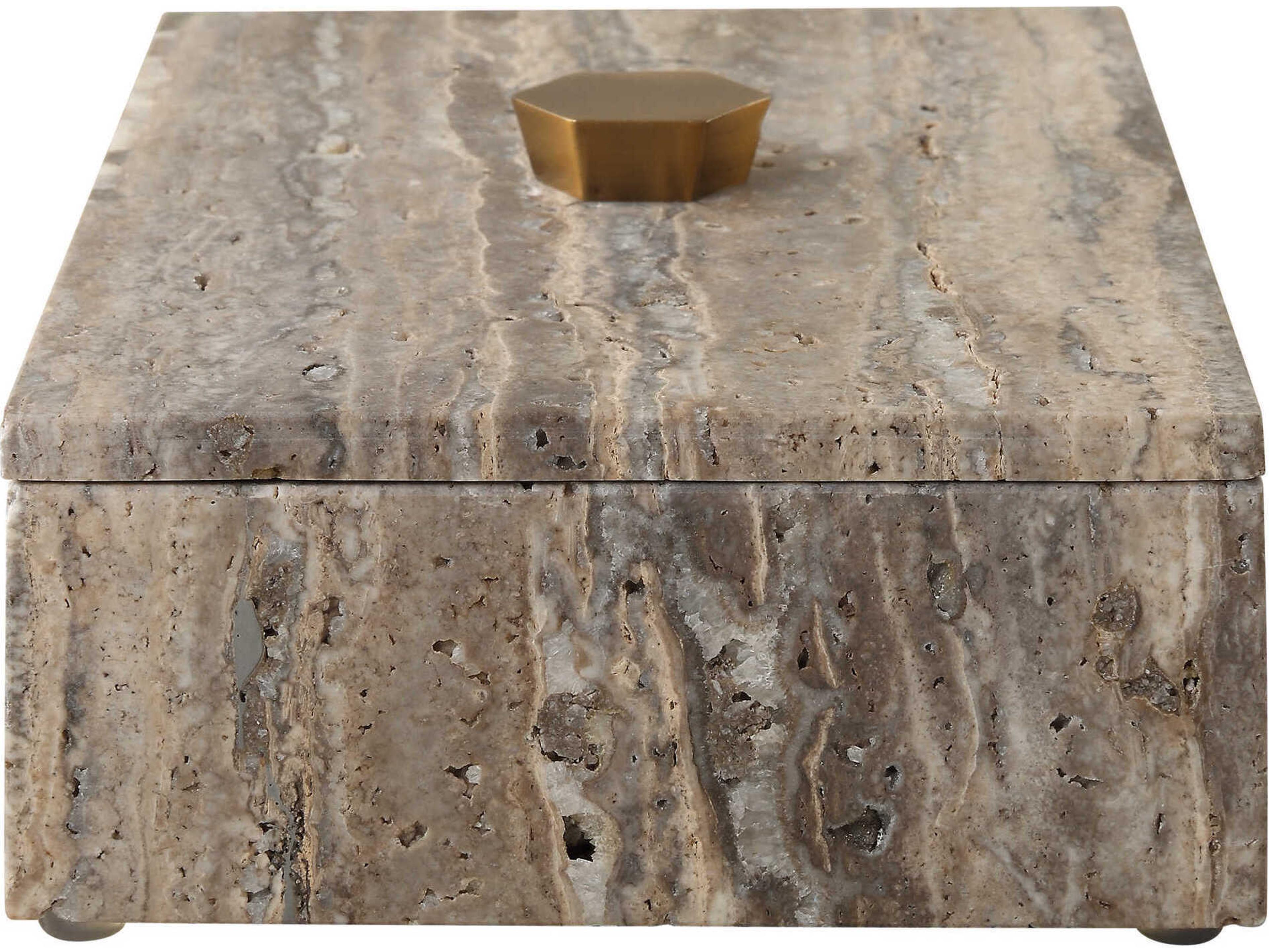 Uttermost Griseus Travertine Stone Box