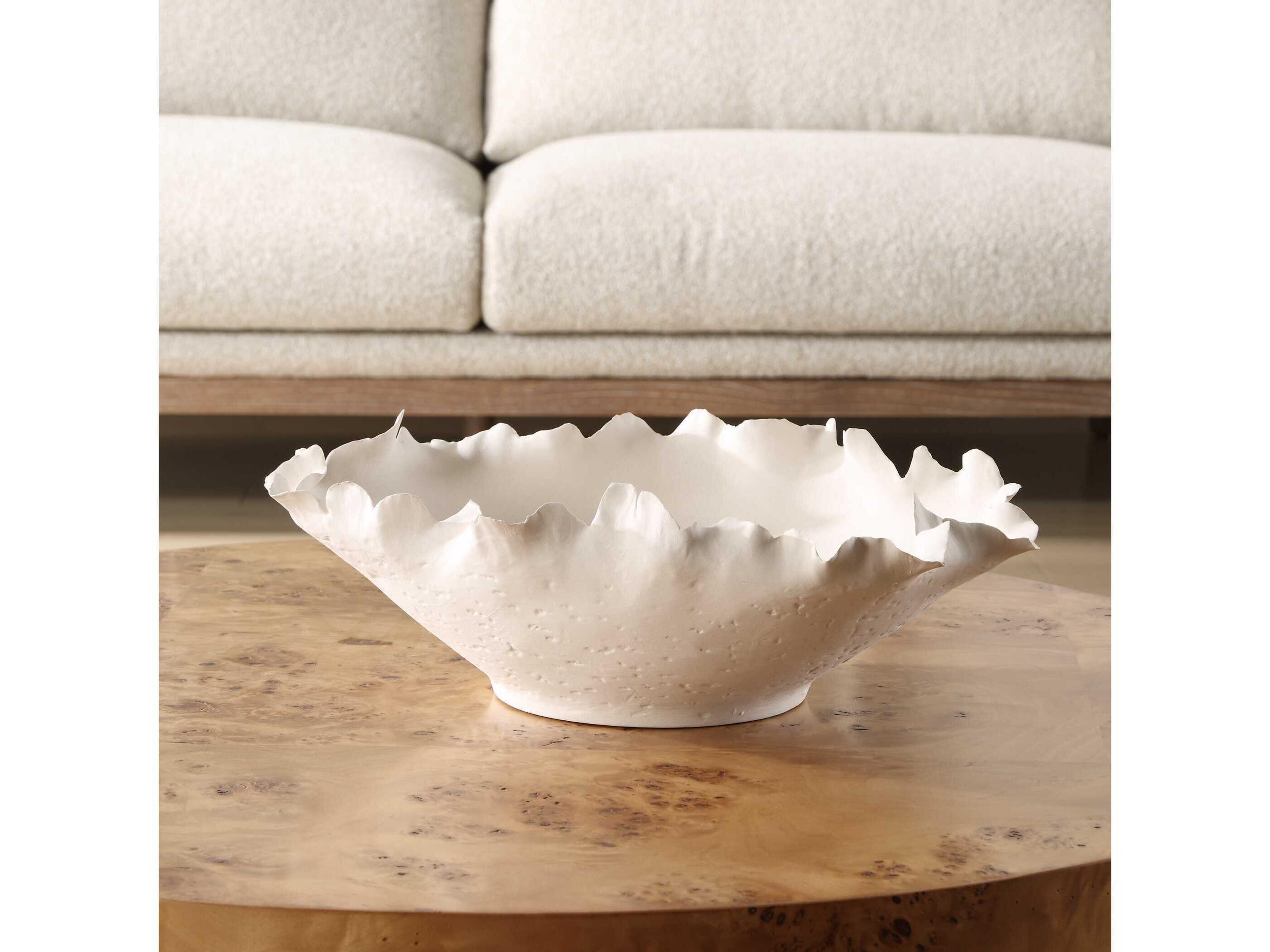 Uttermost Blossom Short Off-White Decorative Bowl