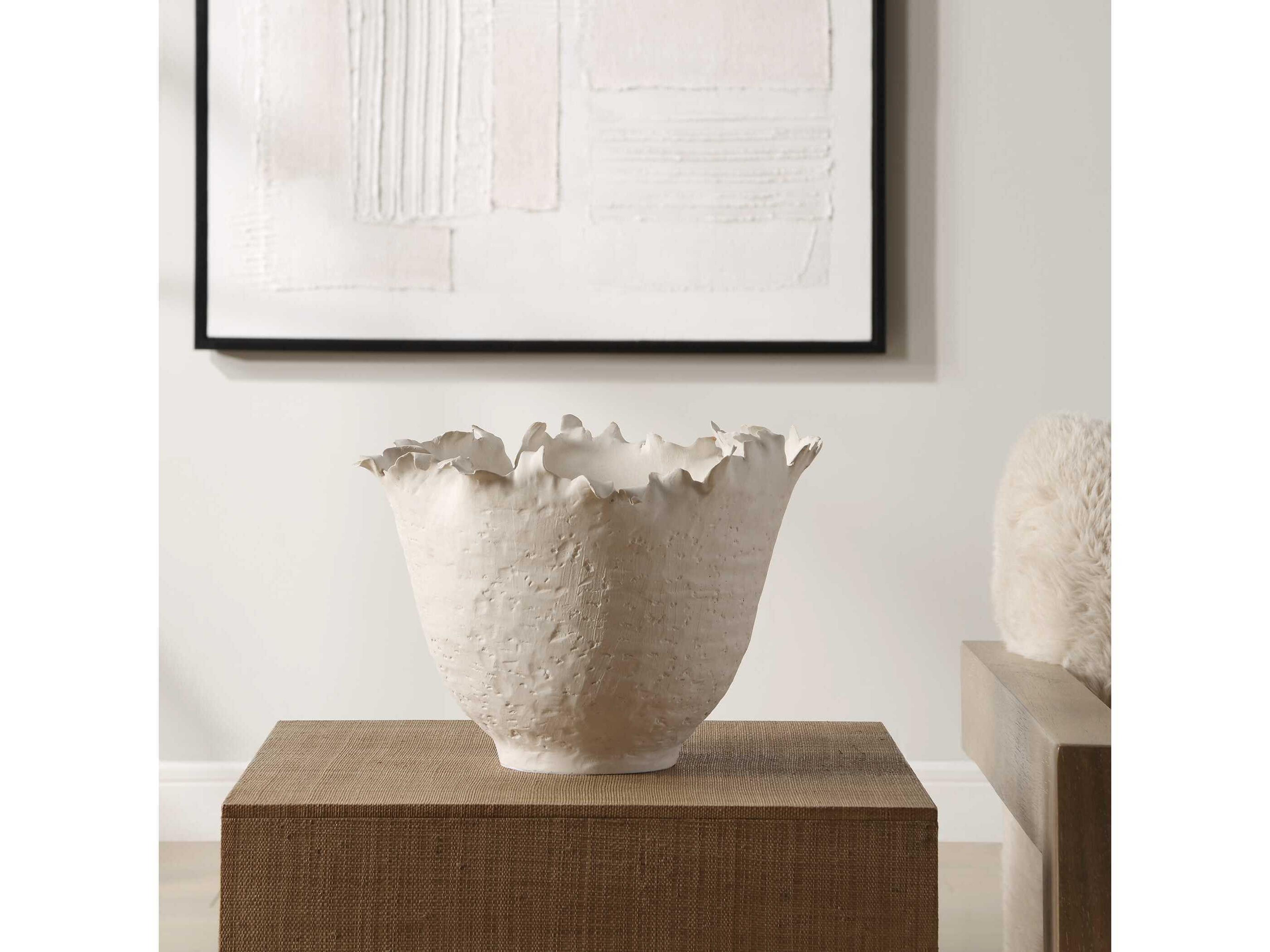 Uttermost Blossom Tall Off-White Decorative Bowl