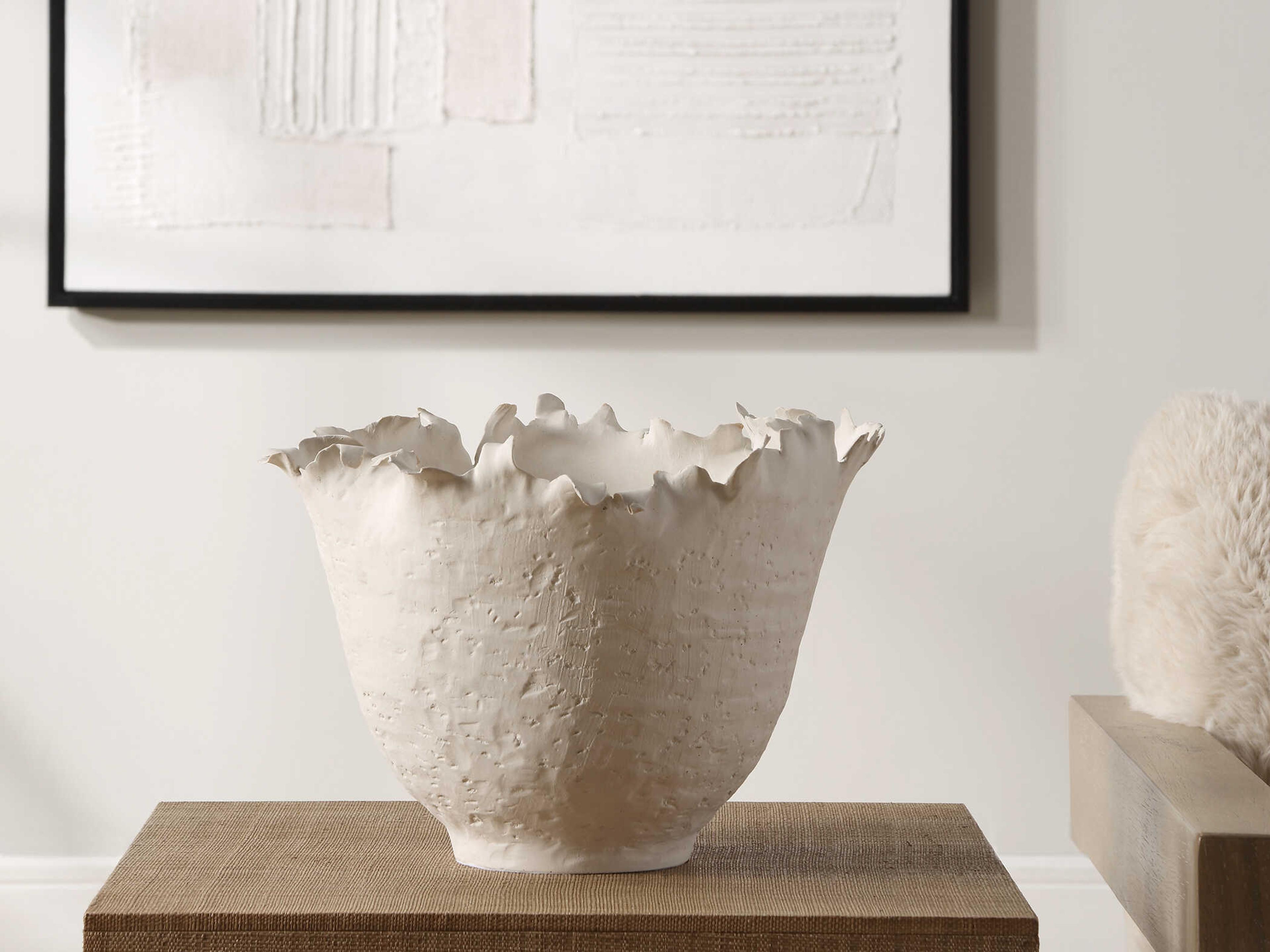 Uttermost Blossom Tall Off-White Decorative Bowl