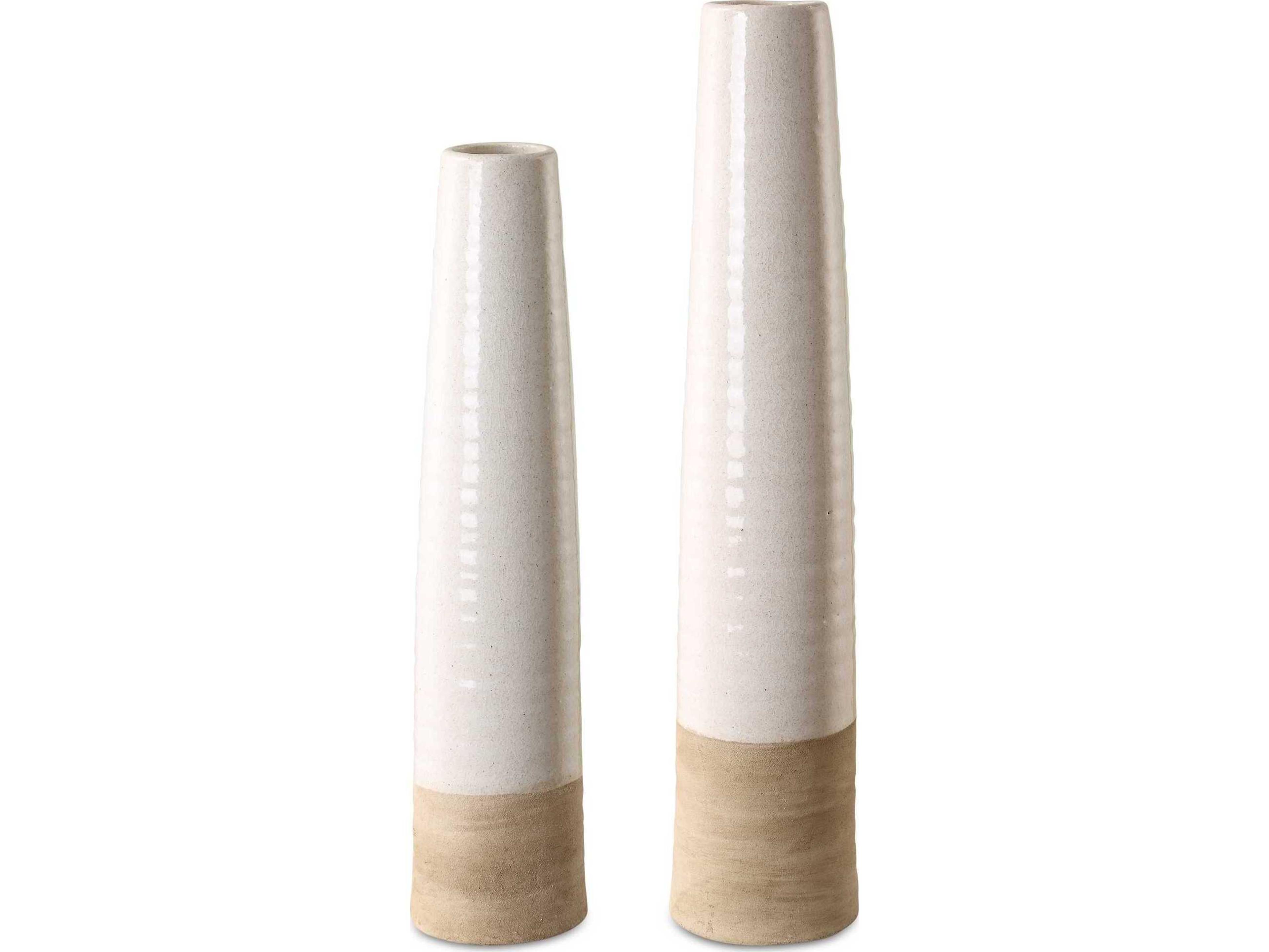 Uttermost Ivory Sands Ceramic Vases Set of 2