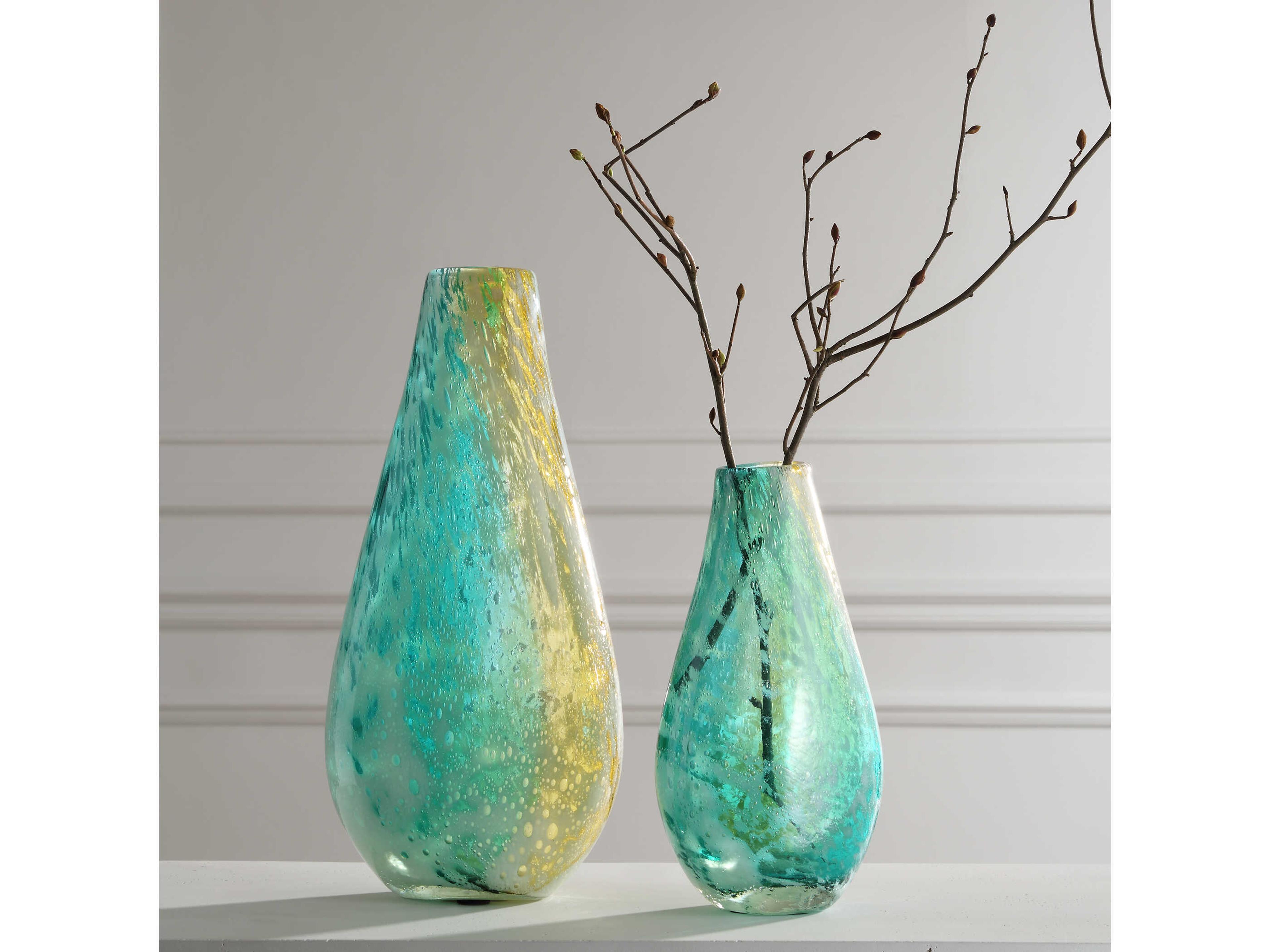 Uttermost High Tide Glass Vases Set of 2