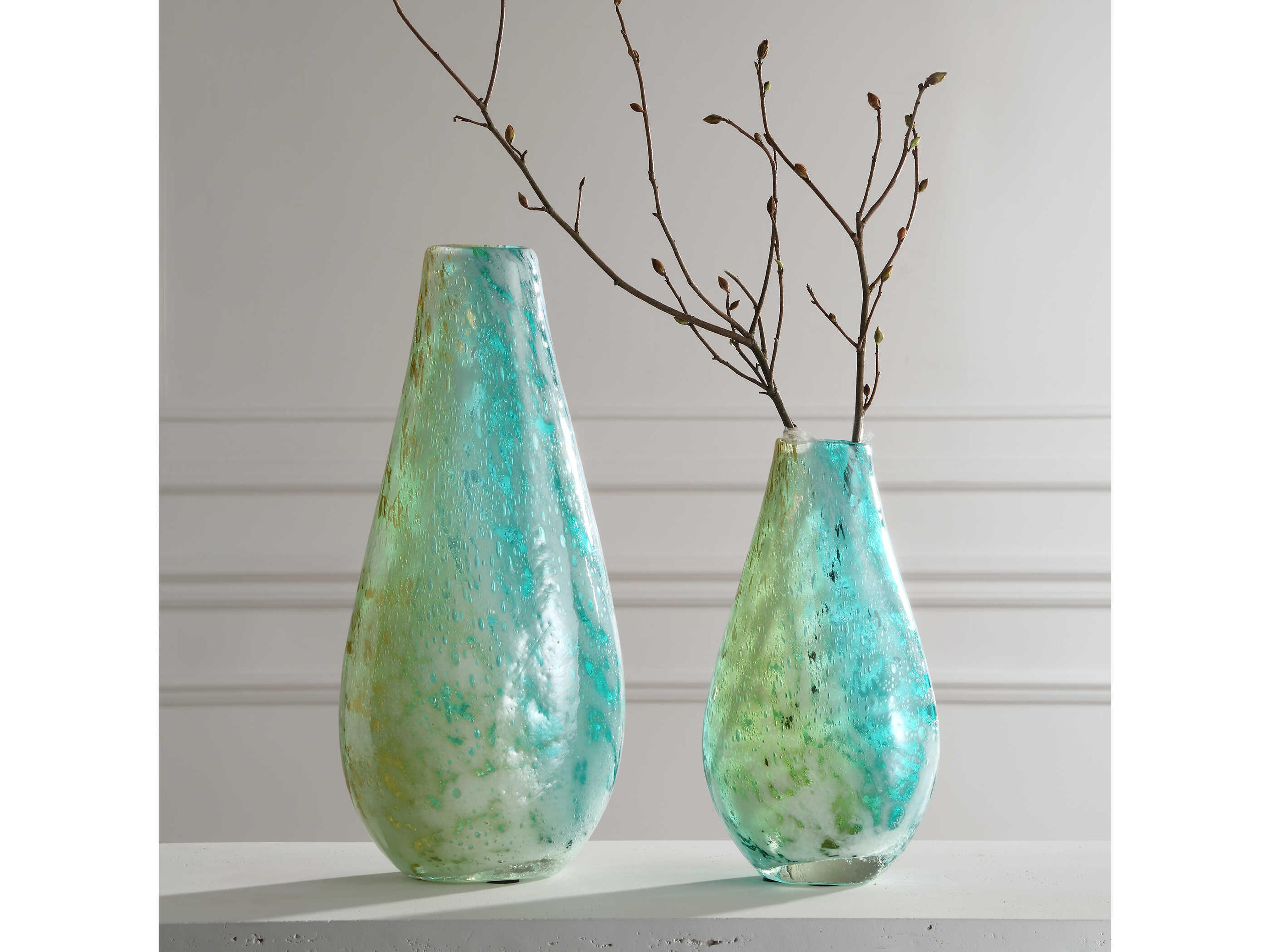 Uttermost High Tide Glass Vases Set of 2