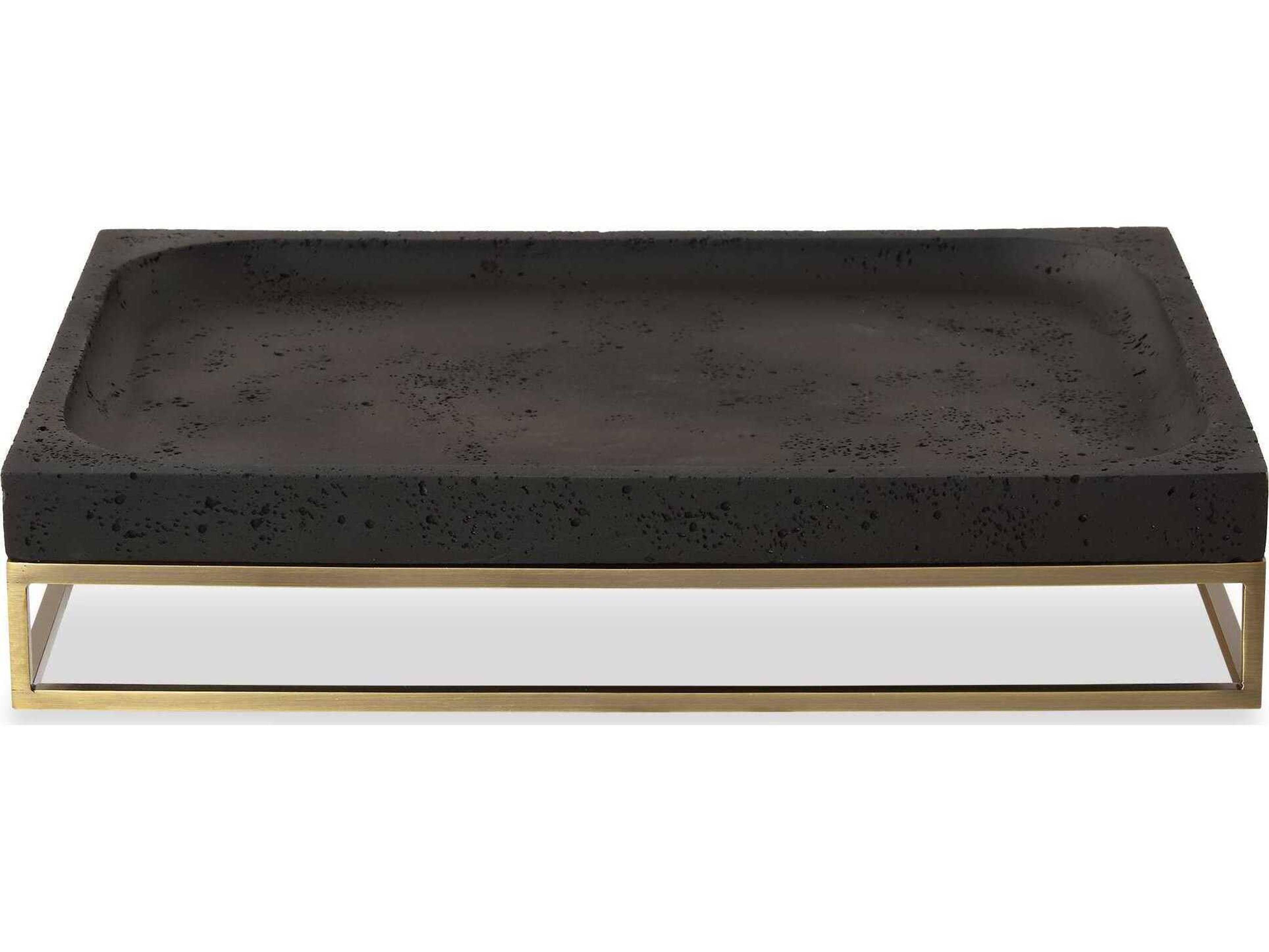 Uttermost Shadowstone Cast Black Tray