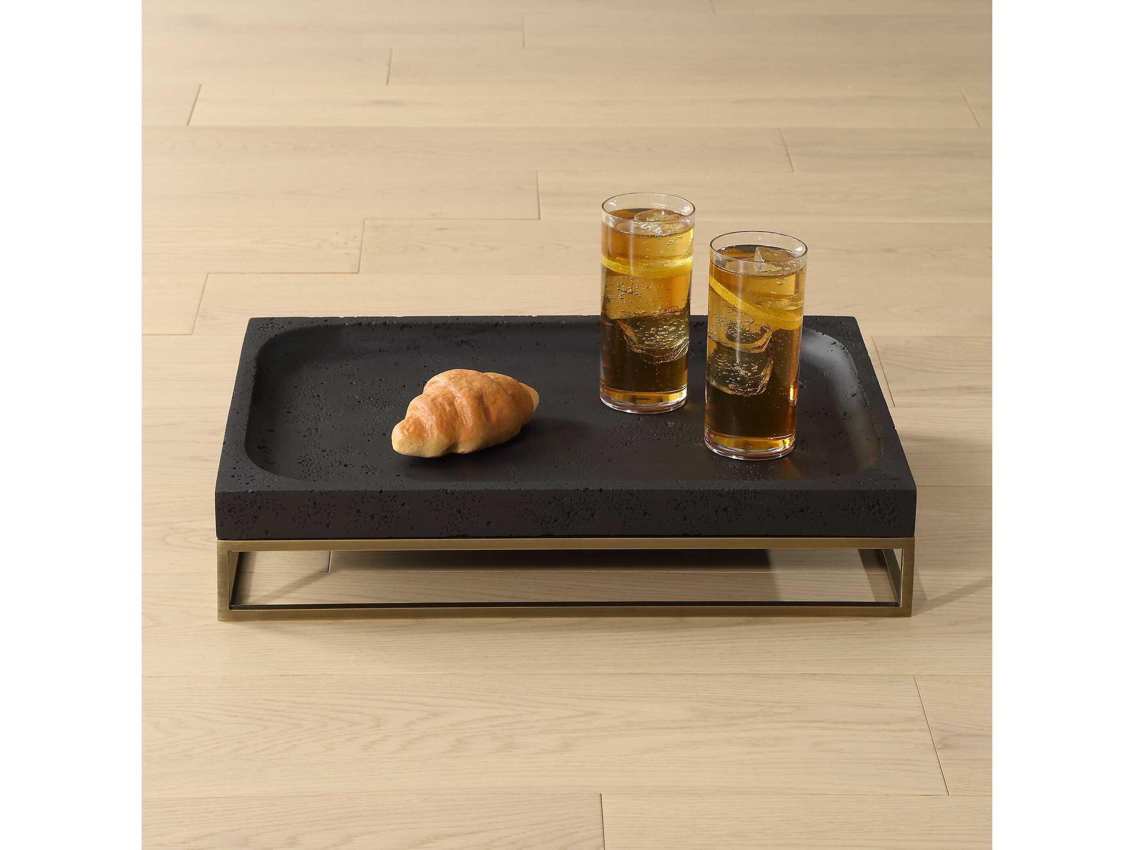 Uttermost Shadowstone Cast Black Tray