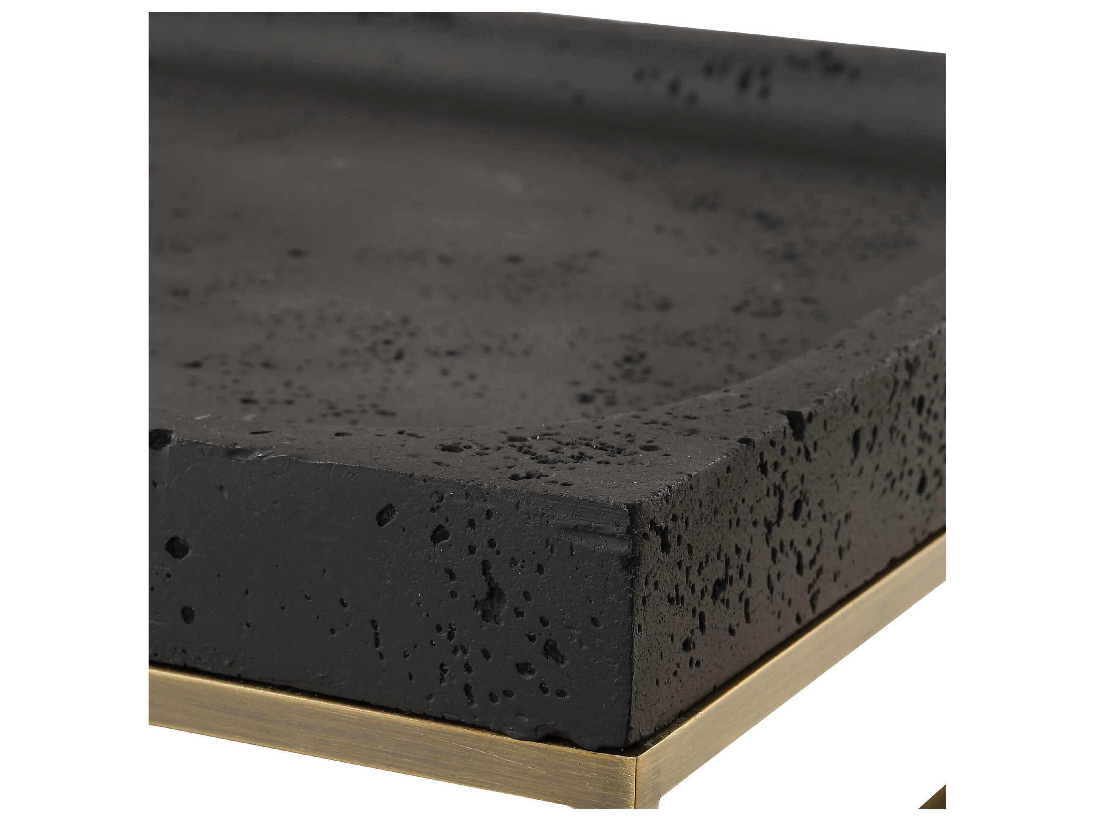 Uttermost Shadowstone Cast Black Tray
