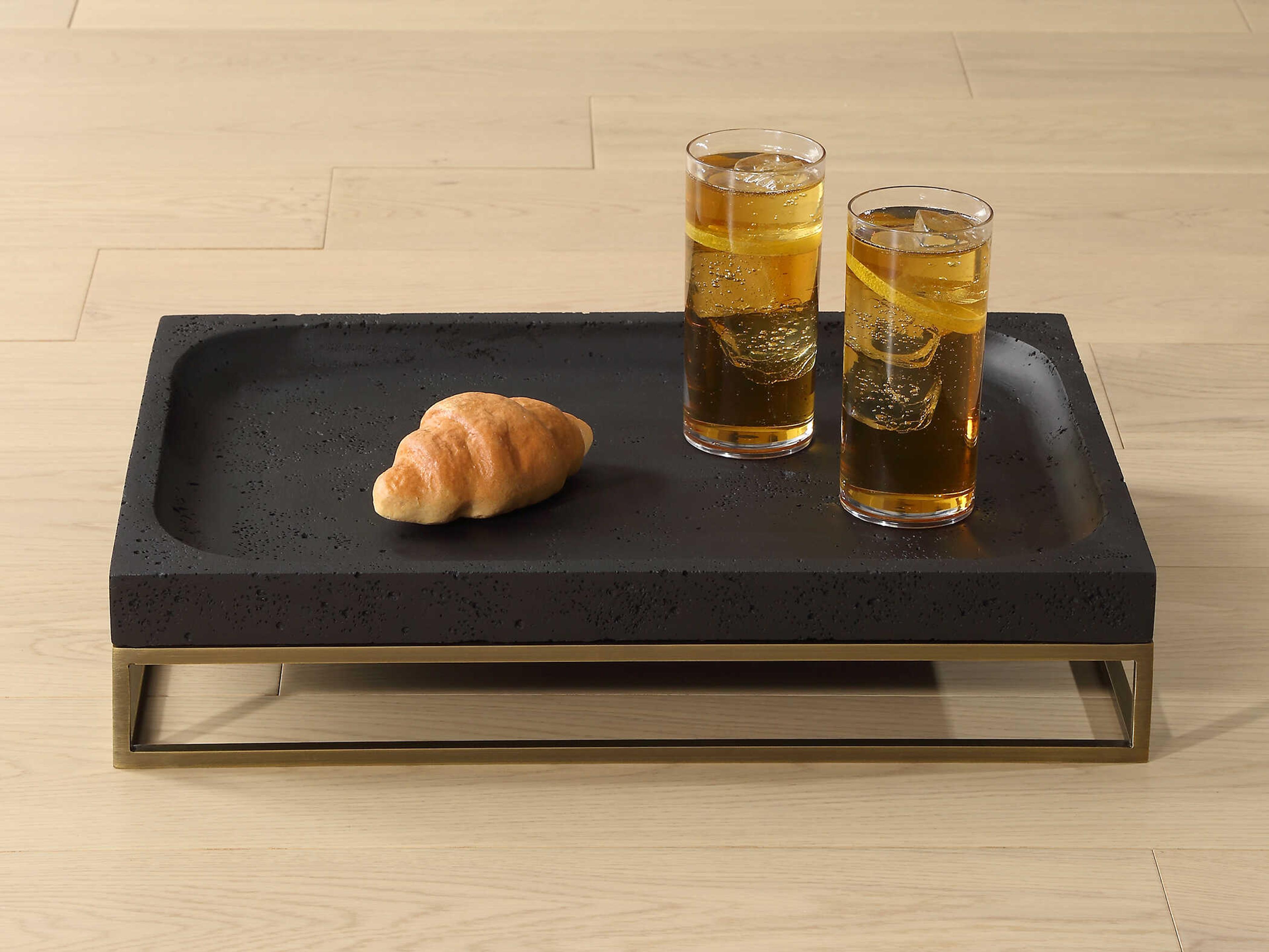 Uttermost Shadowstone Cast Black Tray