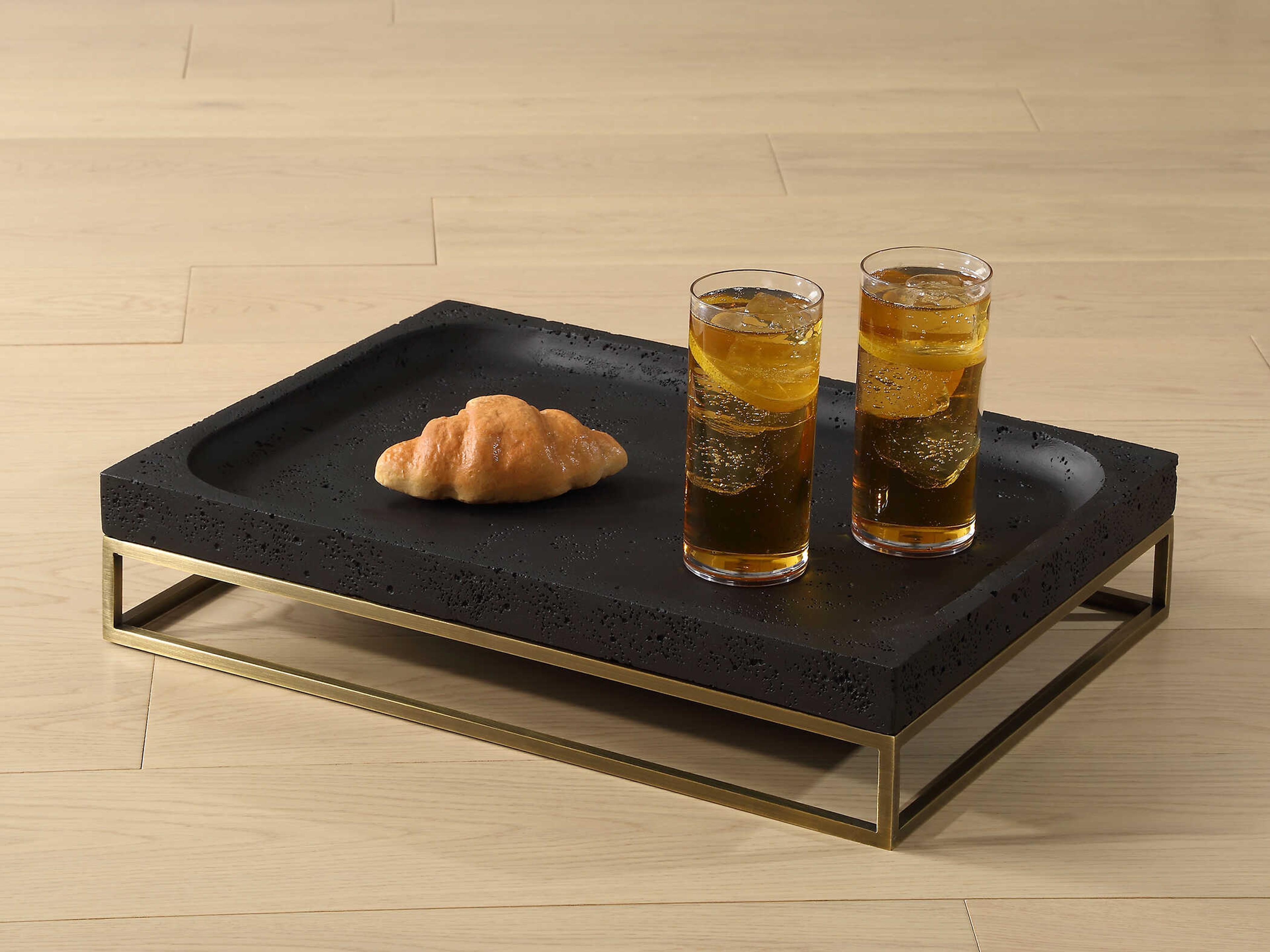 Uttermost Shadowstone Cast Black Tray