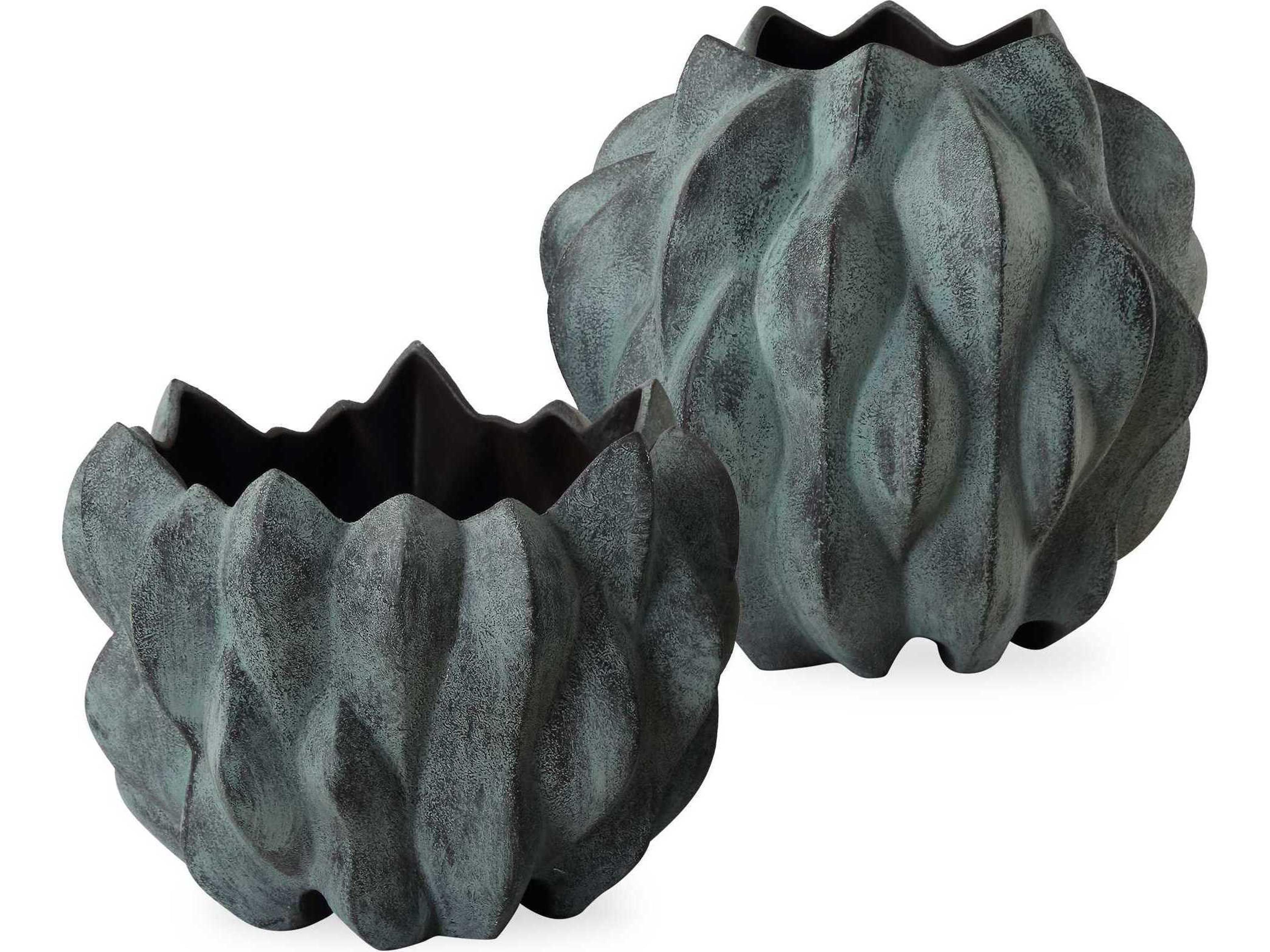 Verdant Bronze Vases Set of 2
