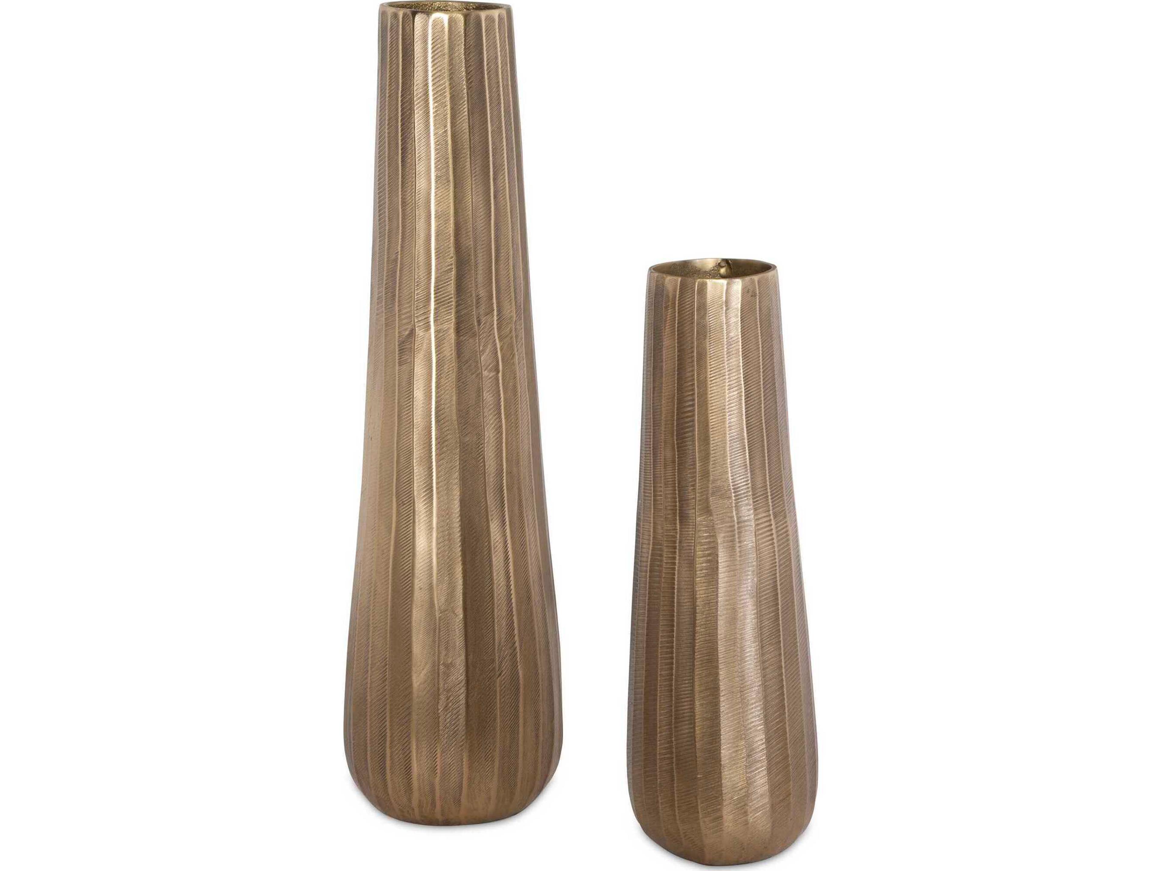 Uttermost Vertiforge Oxidized Antique Gold Vase (Set of 2)