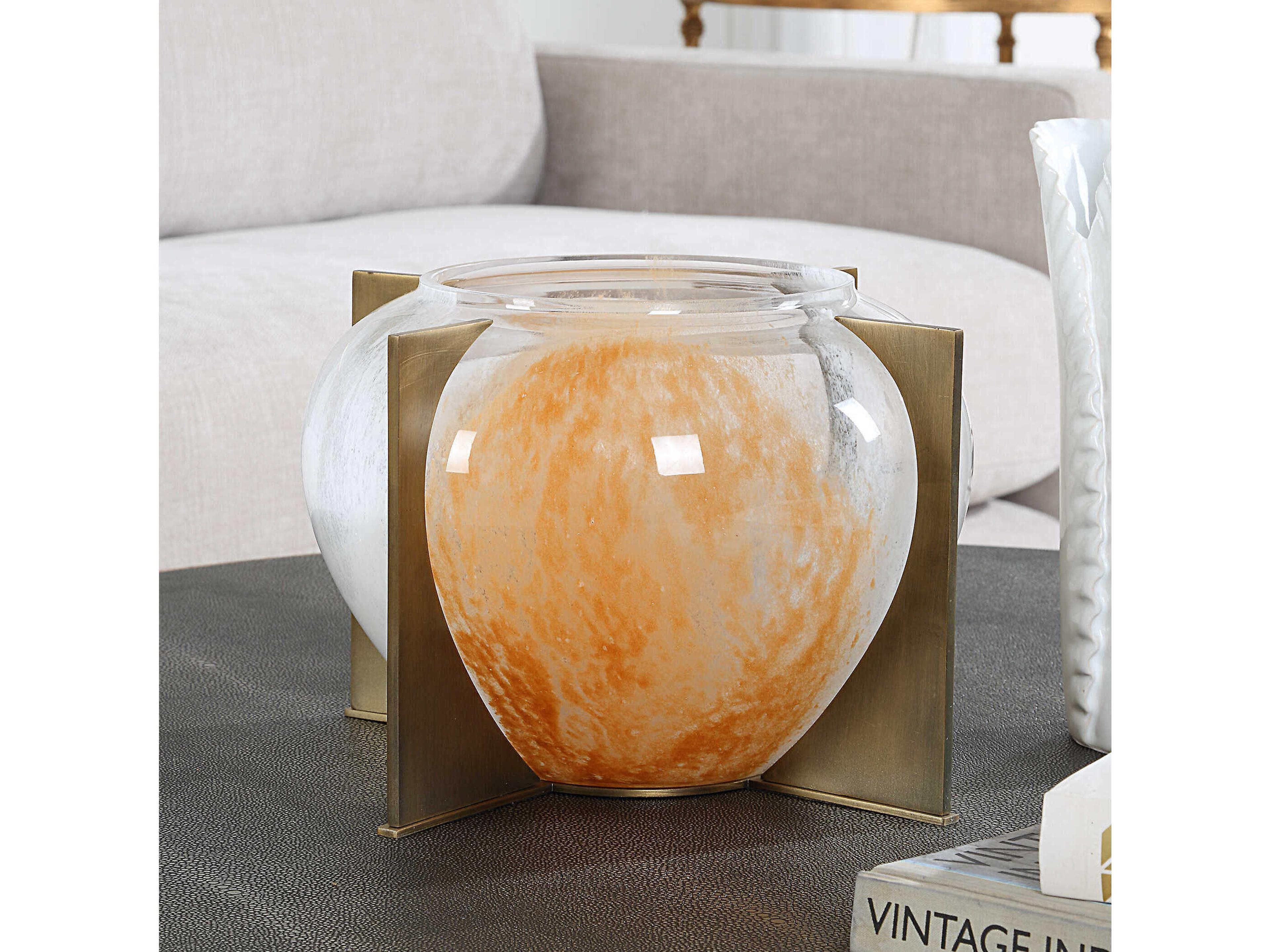 Uttermost Amber Swirl Vase