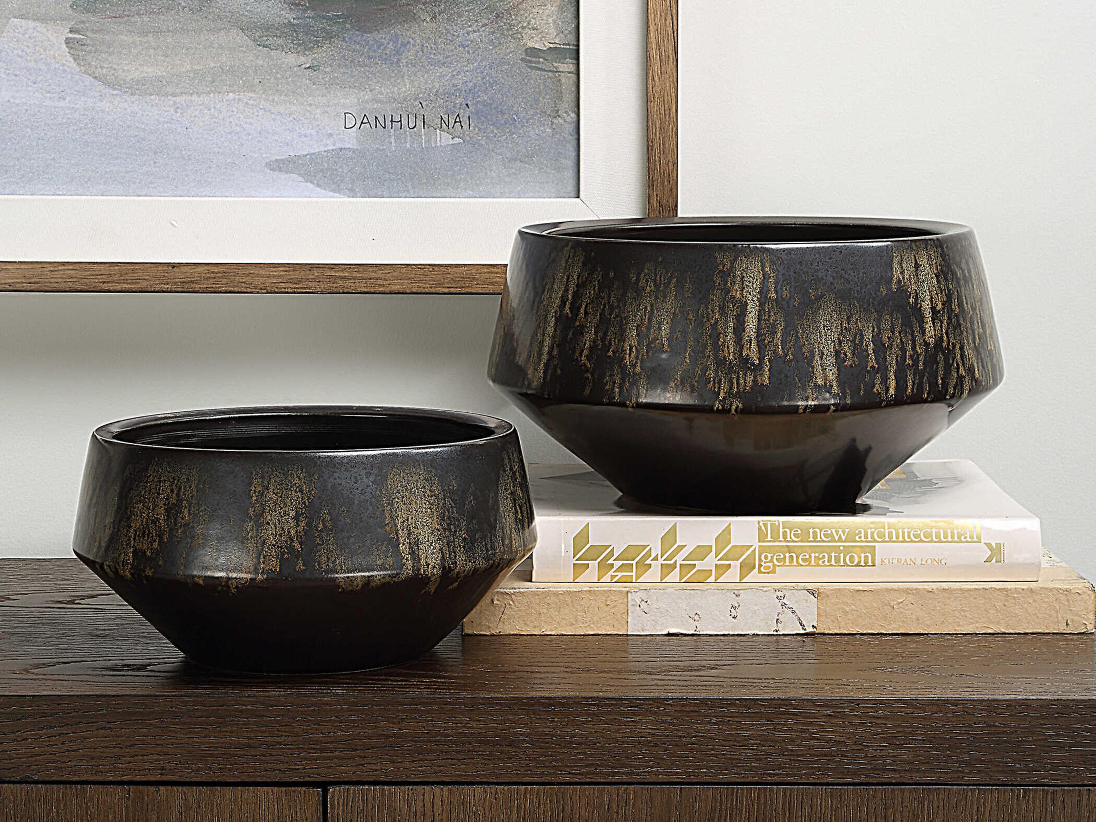 Uttermost Bronze Duo Vases Set of 2