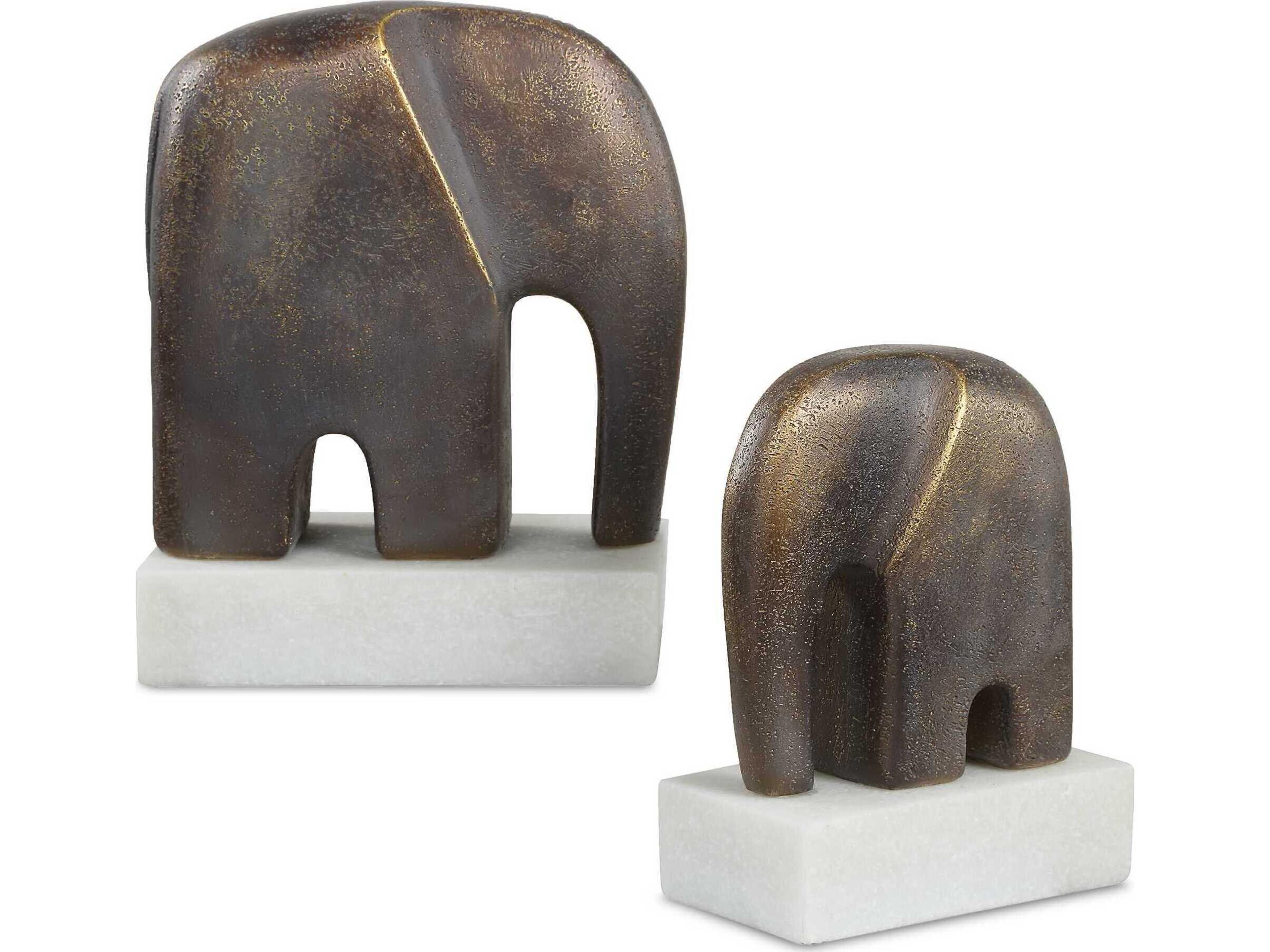 Uttermost Timeless Tusk Bronze Sculptures Set of 2