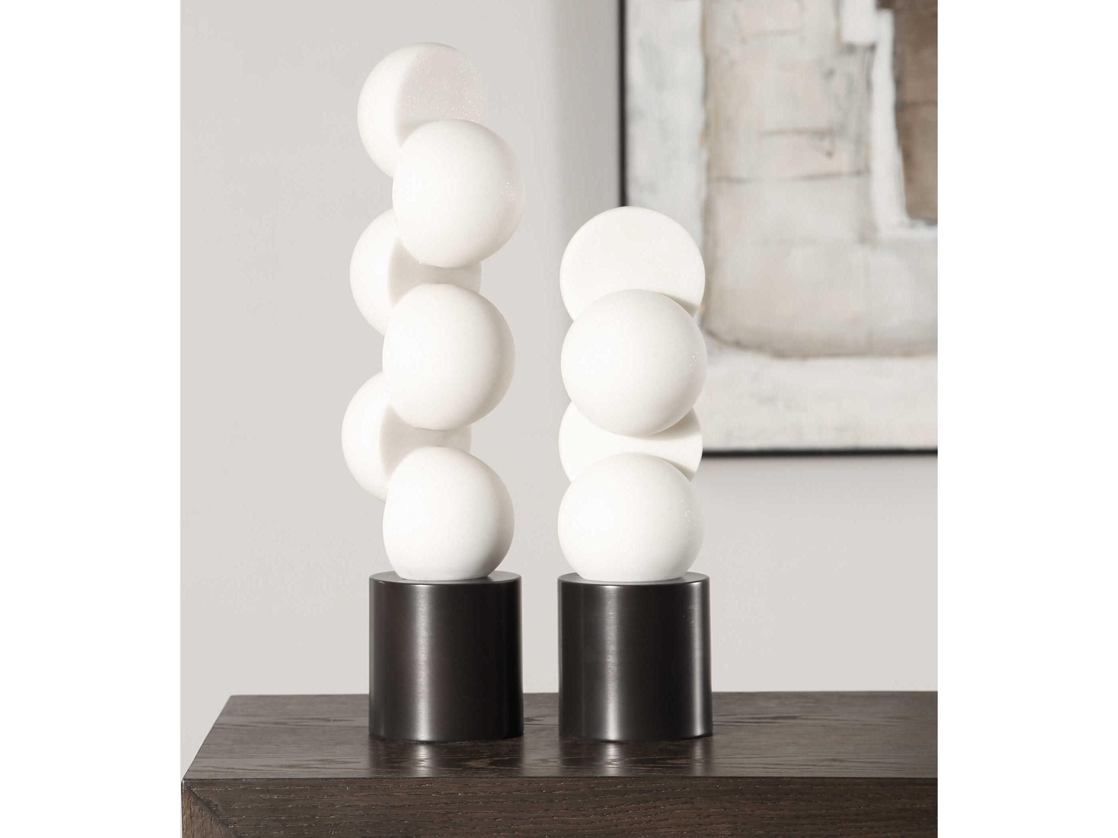 Uttermost Symmetry White Sculptures Set of 2