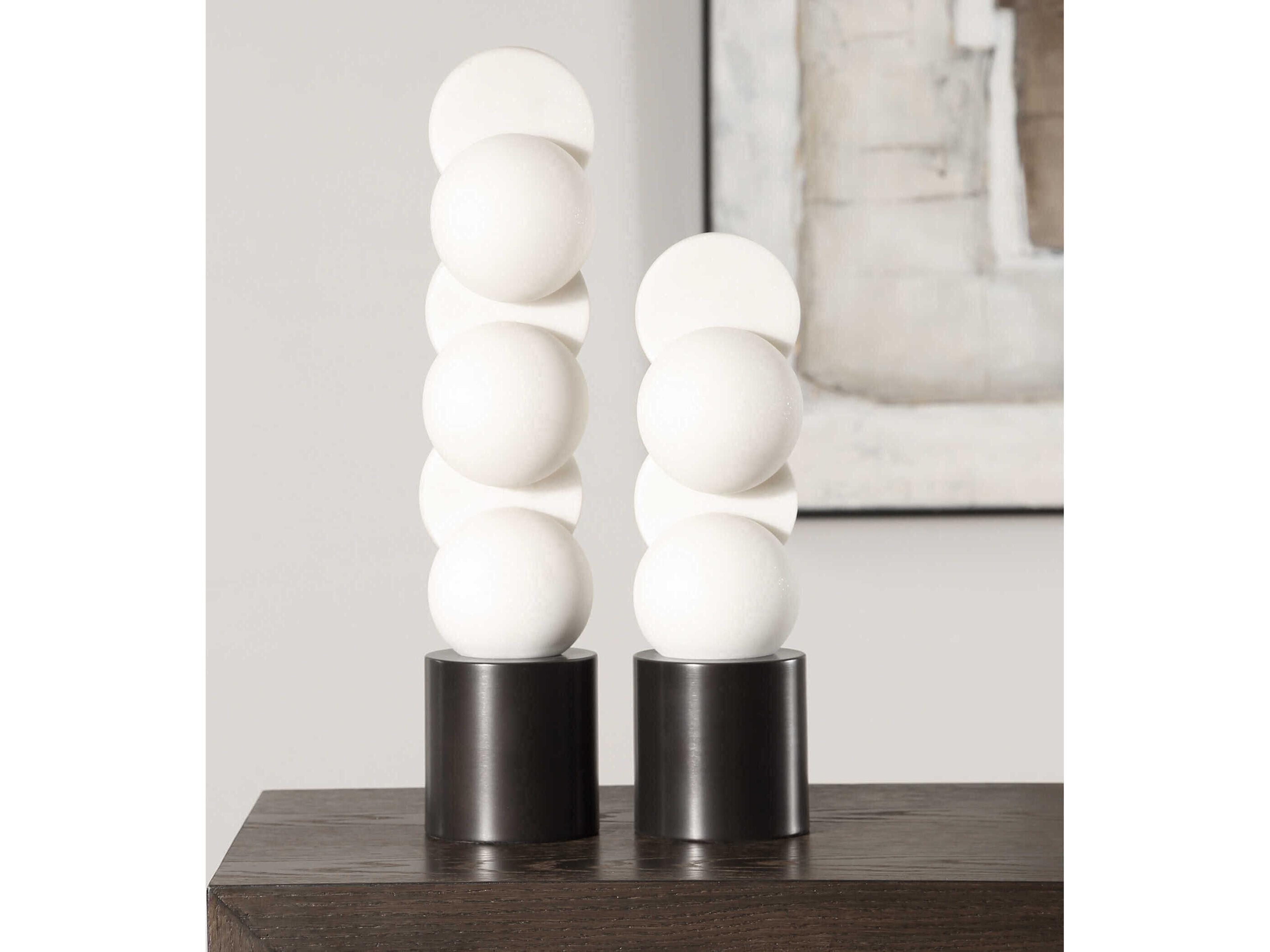 Uttermost Symmetry White Sculptures Set of 2