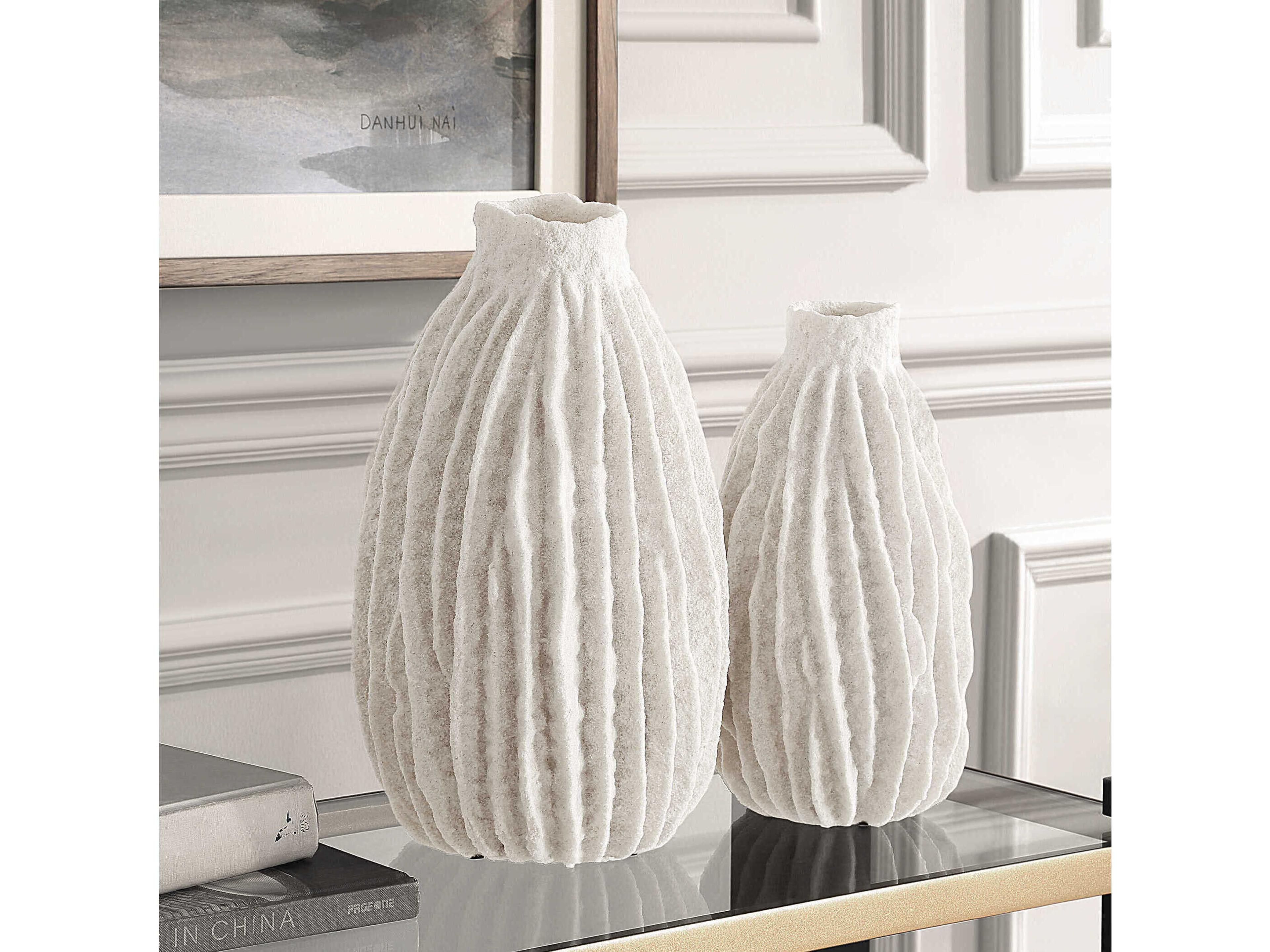 Uttermost Ivory Ridge Vases Set of 2