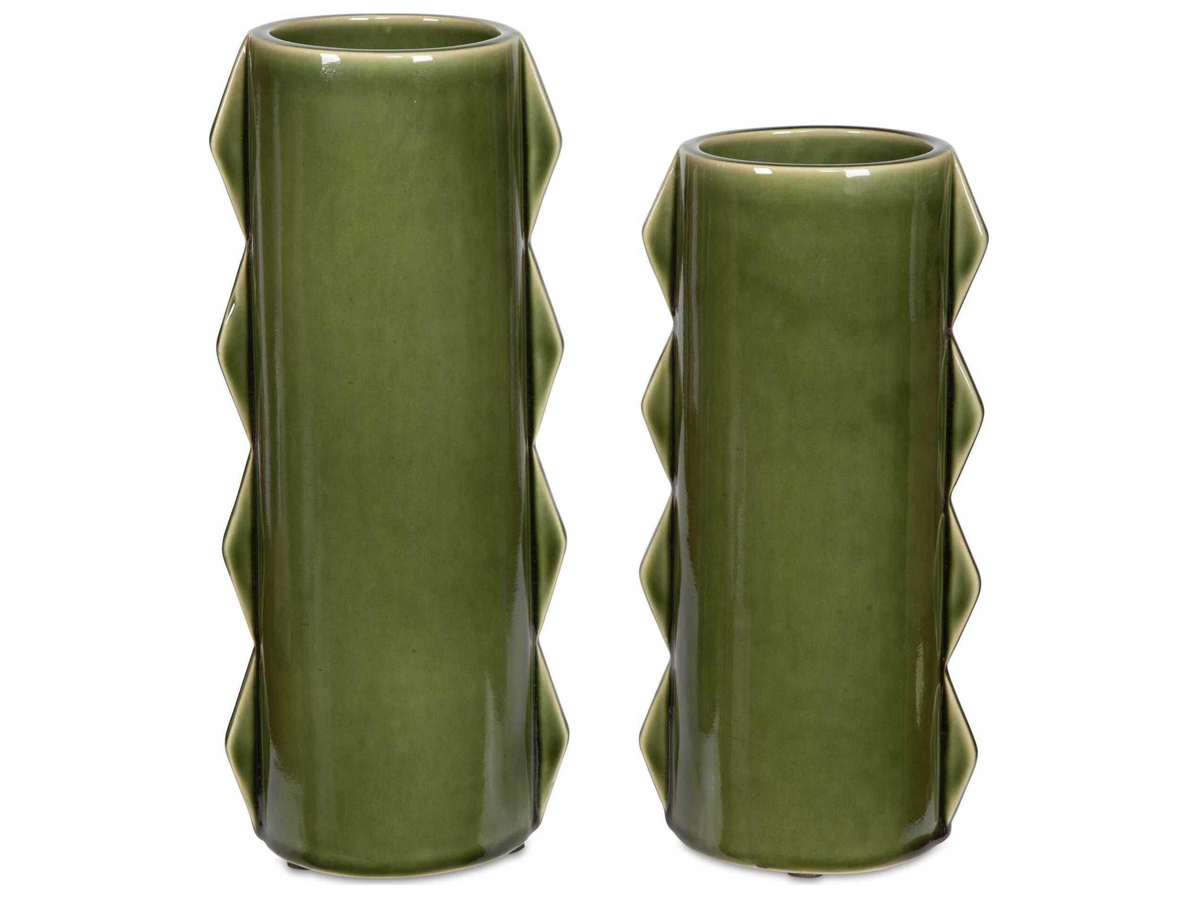 Uttermost Meander Green Vase Set of 2
