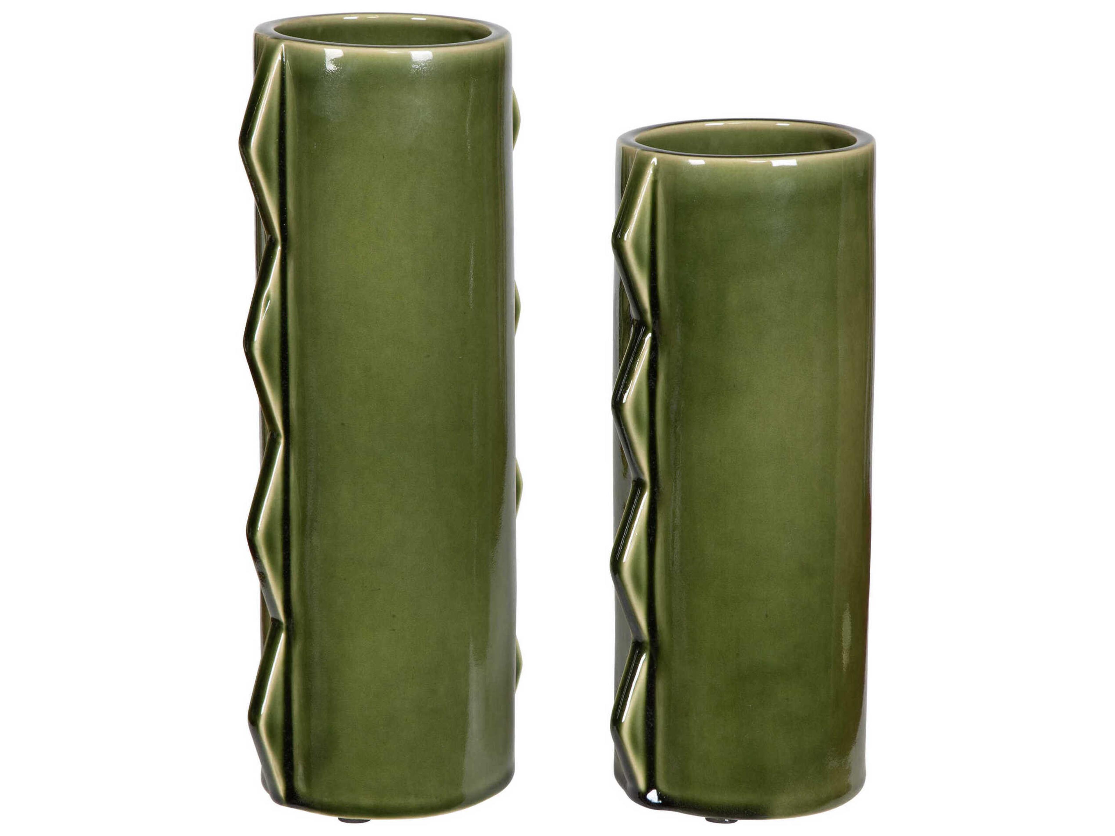 Uttermost Meander Green Vase Set of 2
