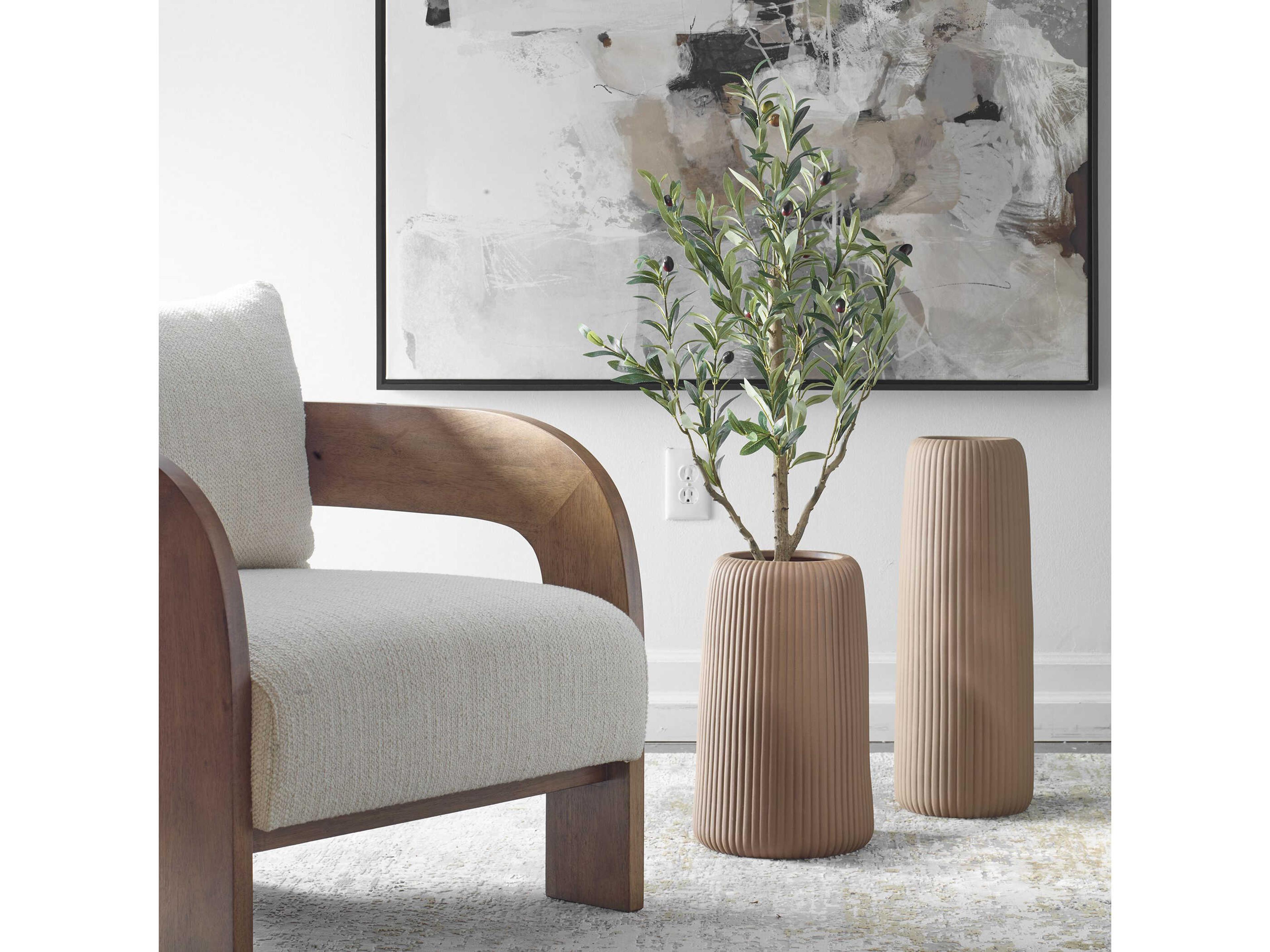 Uttermost Ridge Light Brown Vase Set of 2